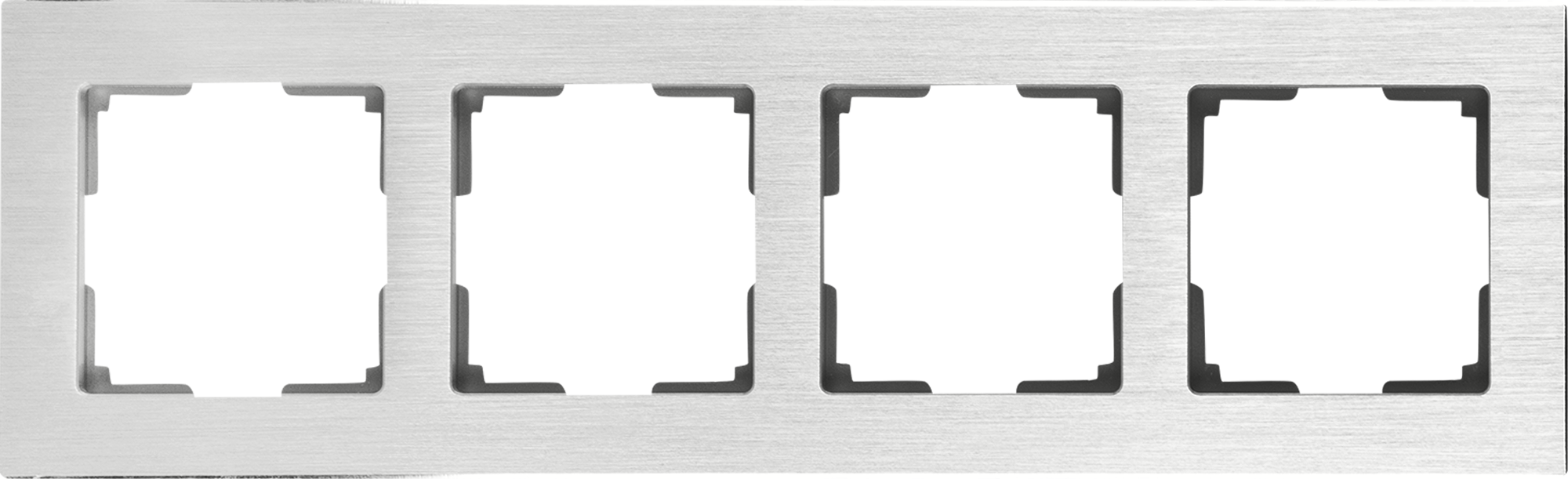 Изображение товара Рамка для розеток и выключателей Werkel Aluminium 4 поста металлическая серого цвета Изображение товара Рамка для розеток и выключателей Werkel Aluminium 4 поста металлическая серого цвета
