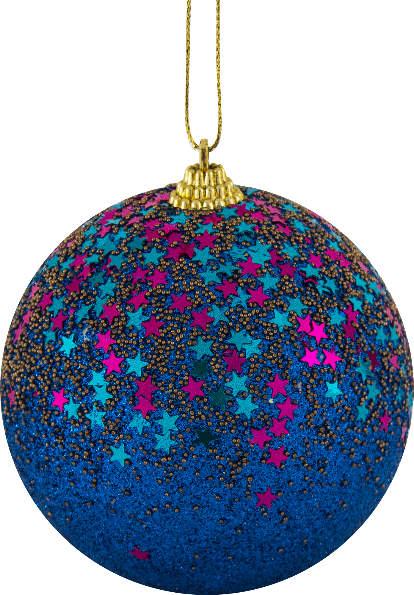 Изображение товара Елочный шар 9,8 см пластик разноцветный с блестками