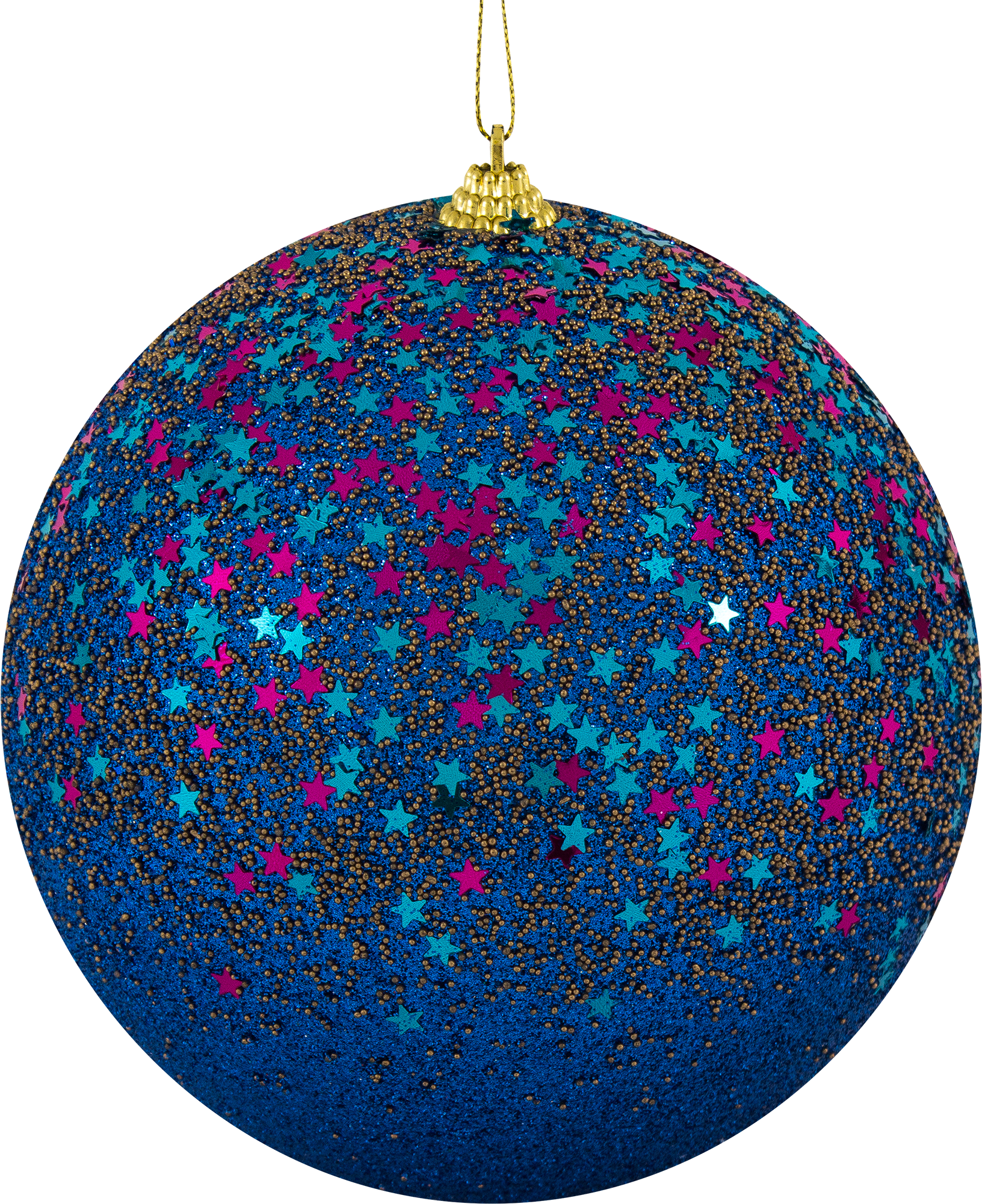 Изображение товара Ёлочный шар Christmas голубой 15 см с блестками из пластика