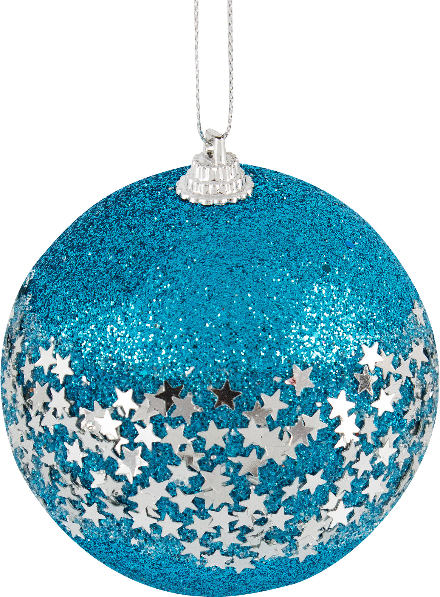 Изображение товара Елочный шар Winter с блестками ø 7.8 см пена голубой