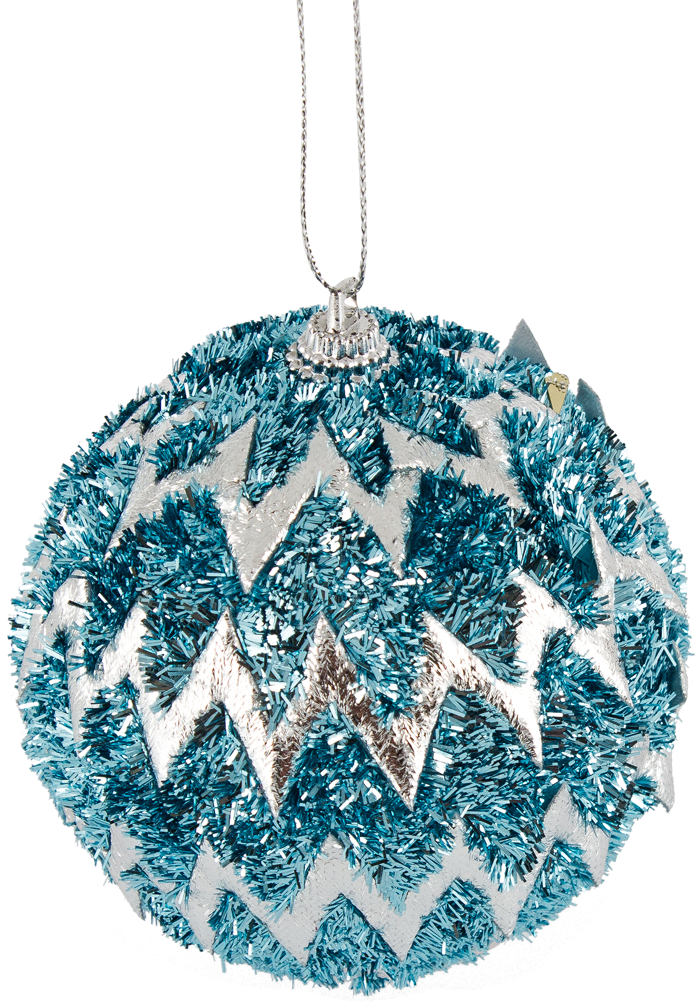 Изображение товара Шар ёлочный Winter с мишурой ø 7.8 см пена голубой