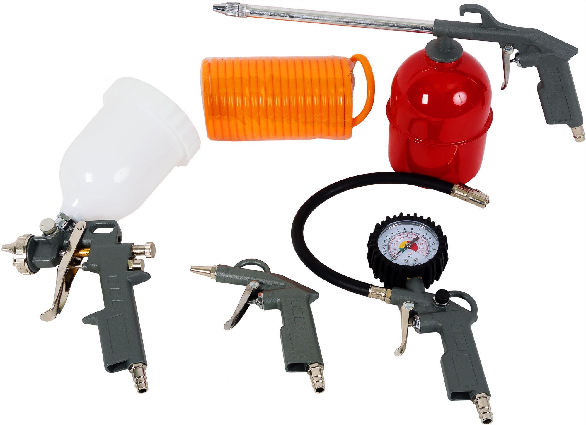Изображение товара Набор пневмоинструментов Аэрус 5534, 5 предметов для ремонта авто и дома