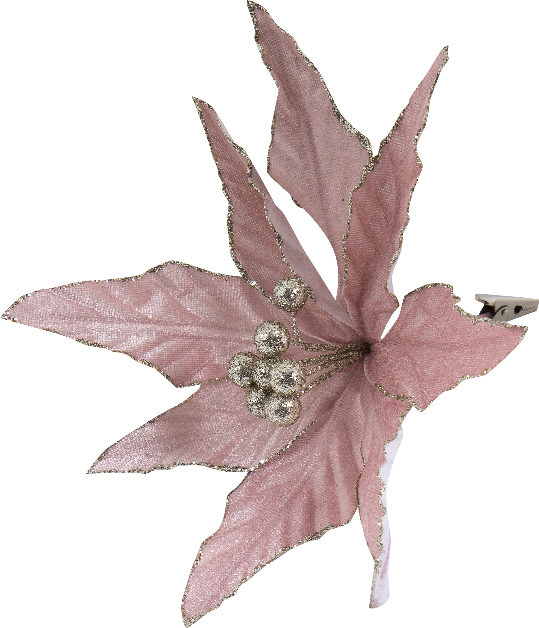 Изображение товара Украшение ёлочное «Заснеженный цветок», 18 см, цвет розовый