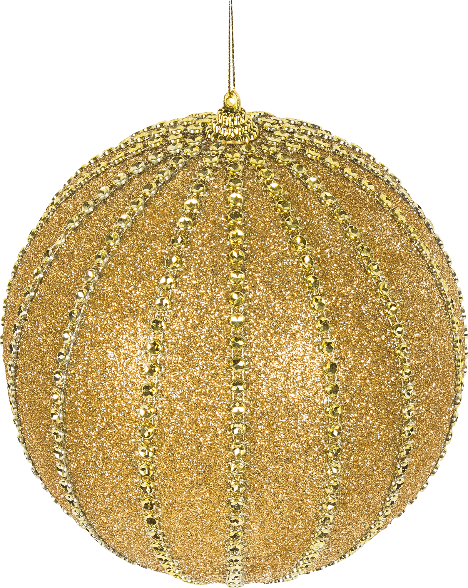 Изображение товара Ёлочный шар Christmas 15 см из пластика с блестками золотистый