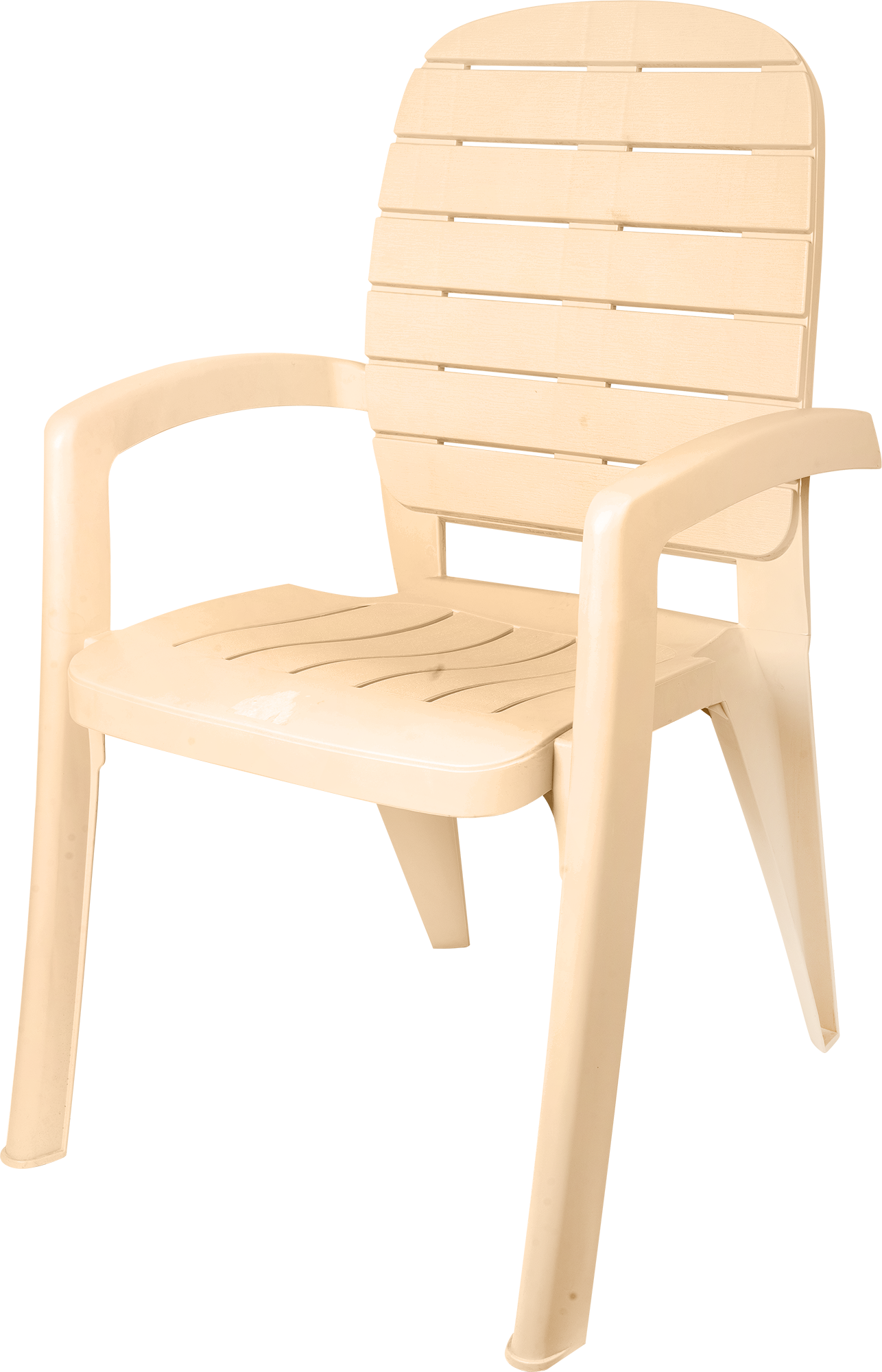 Изображение товара Кресло садовое Прованс бежевое из пластика для улицы с подлокотниками