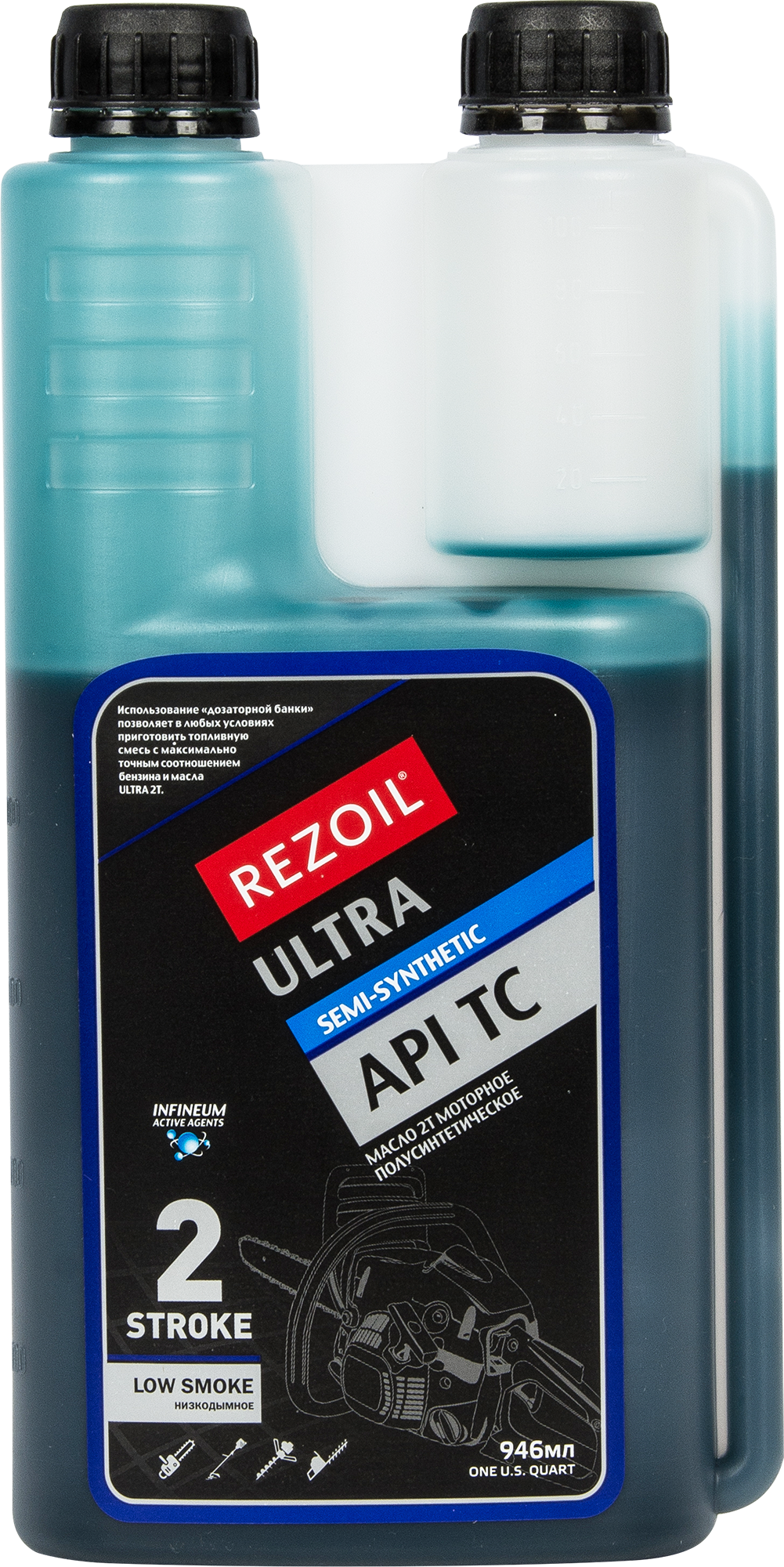 Изображение товара Масло моторное 2Т Rezoil Ultra полусинтетическое 946 мл для двухтактных двигателей