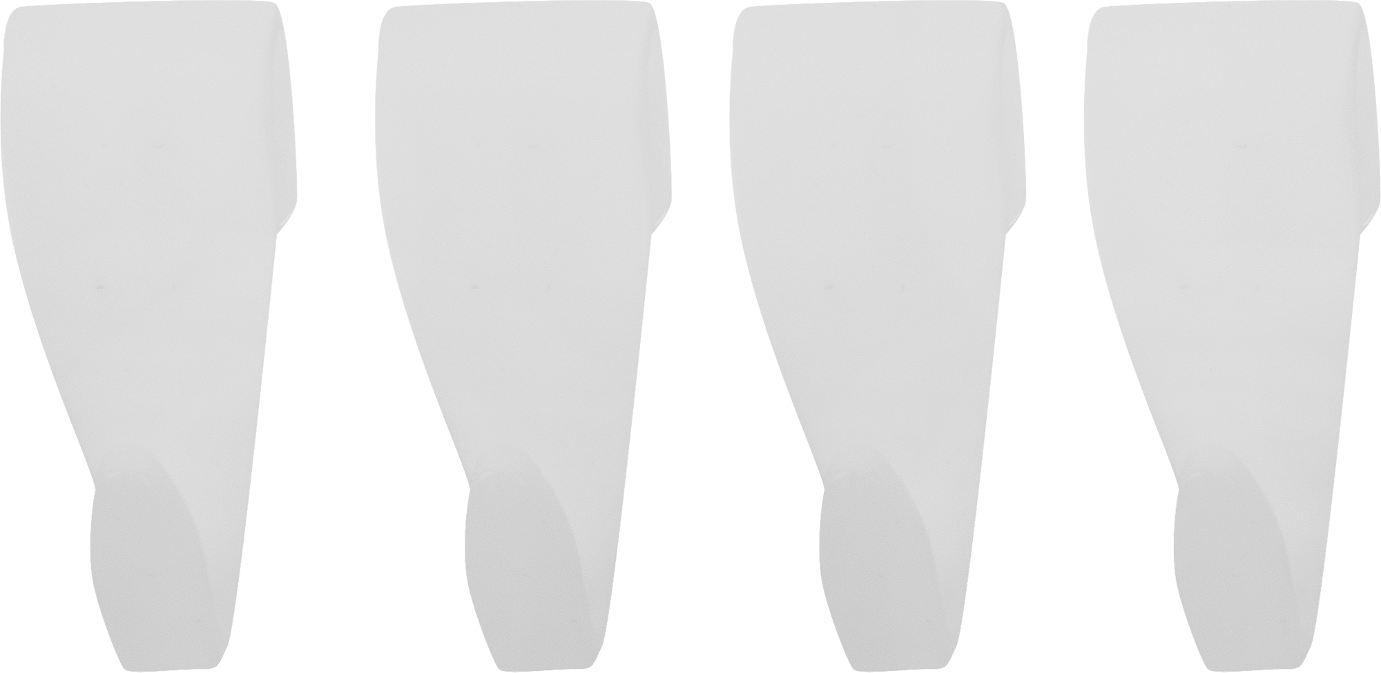 Изображение товара Набор крючков на рейлинг пластик цвет белый 4 шт