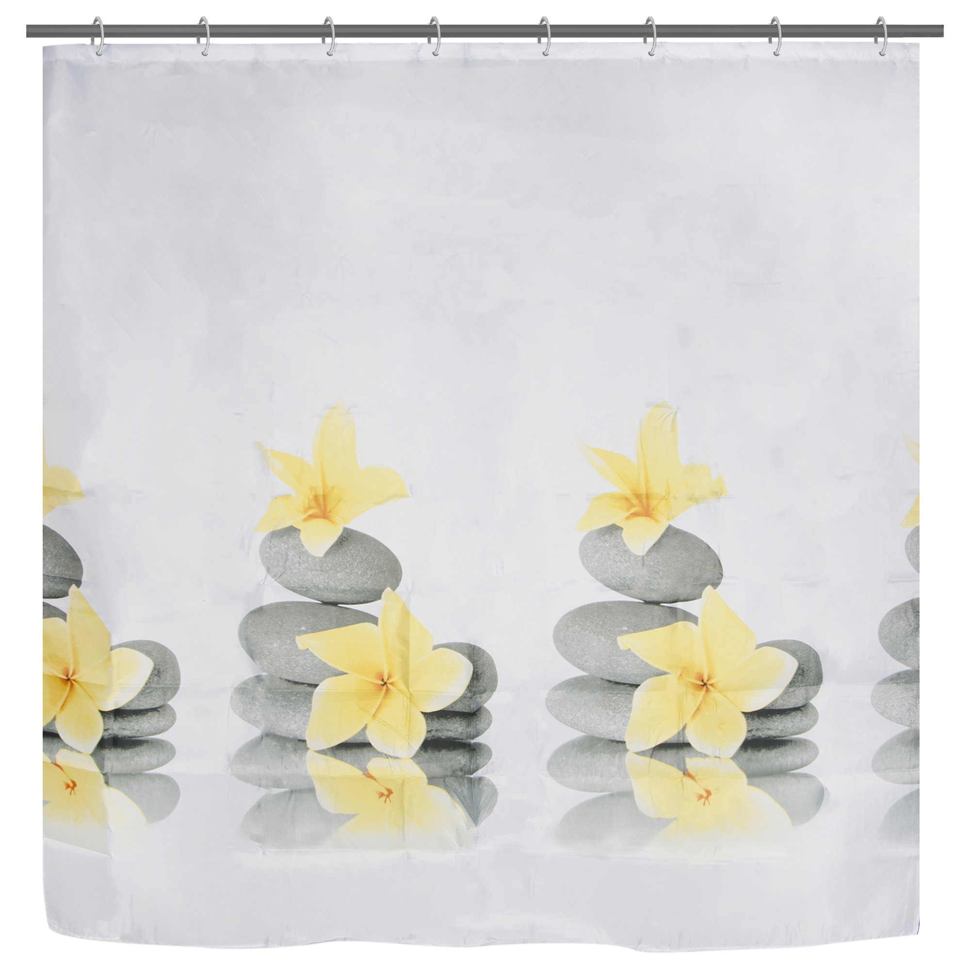 Изображение товара Штора для ванной комнаты «Yellow Orchid» 180х180 см цвет белый