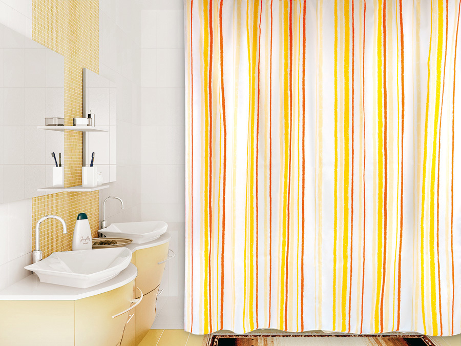 Изображение товара Штора для ванной комнаты «Indwen» 180x180 см цвет бежевый