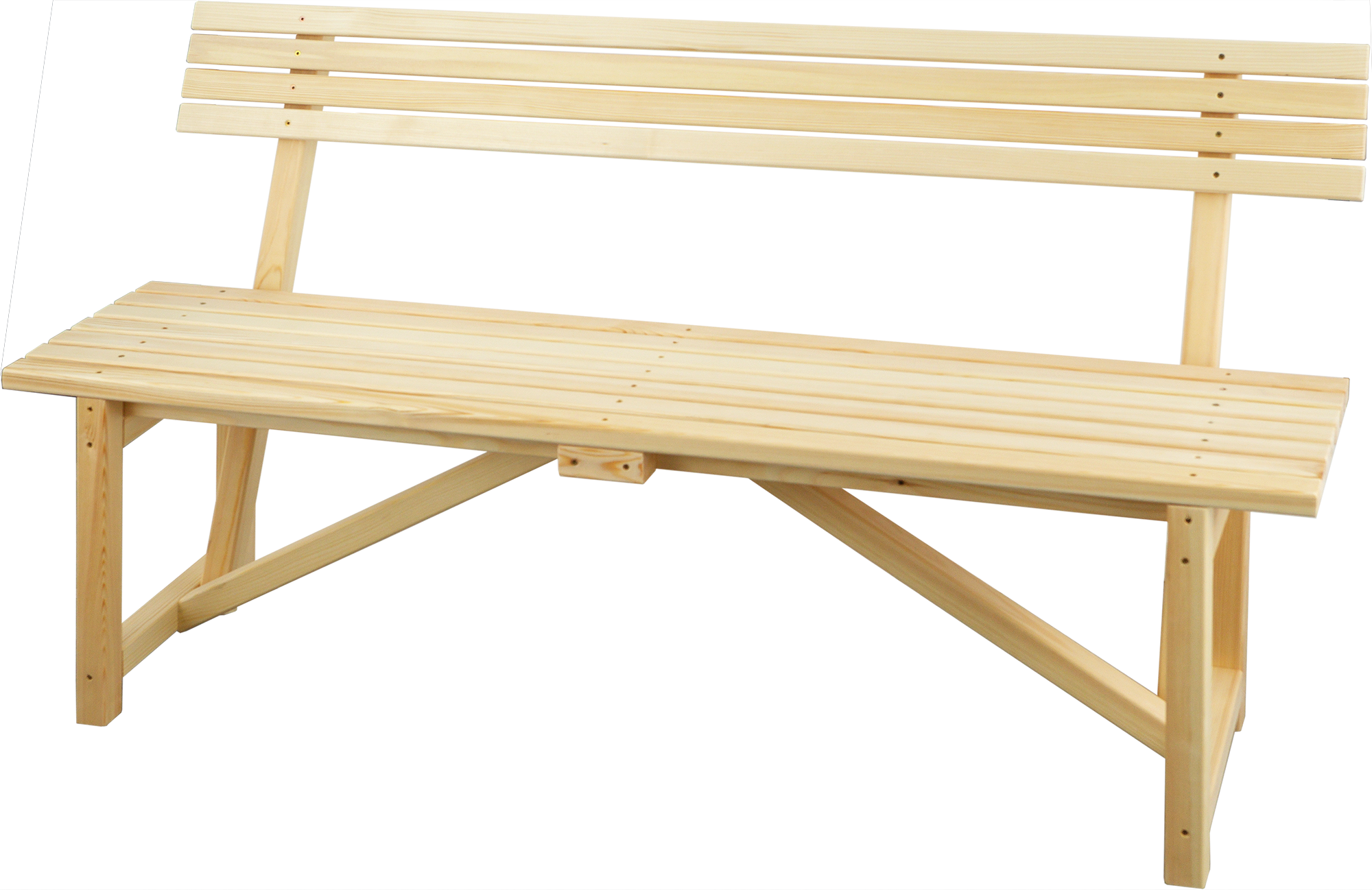 Изображение товара Деревянная садовая скамейка со спинкой 150x44x84 см, коричневая, Россия