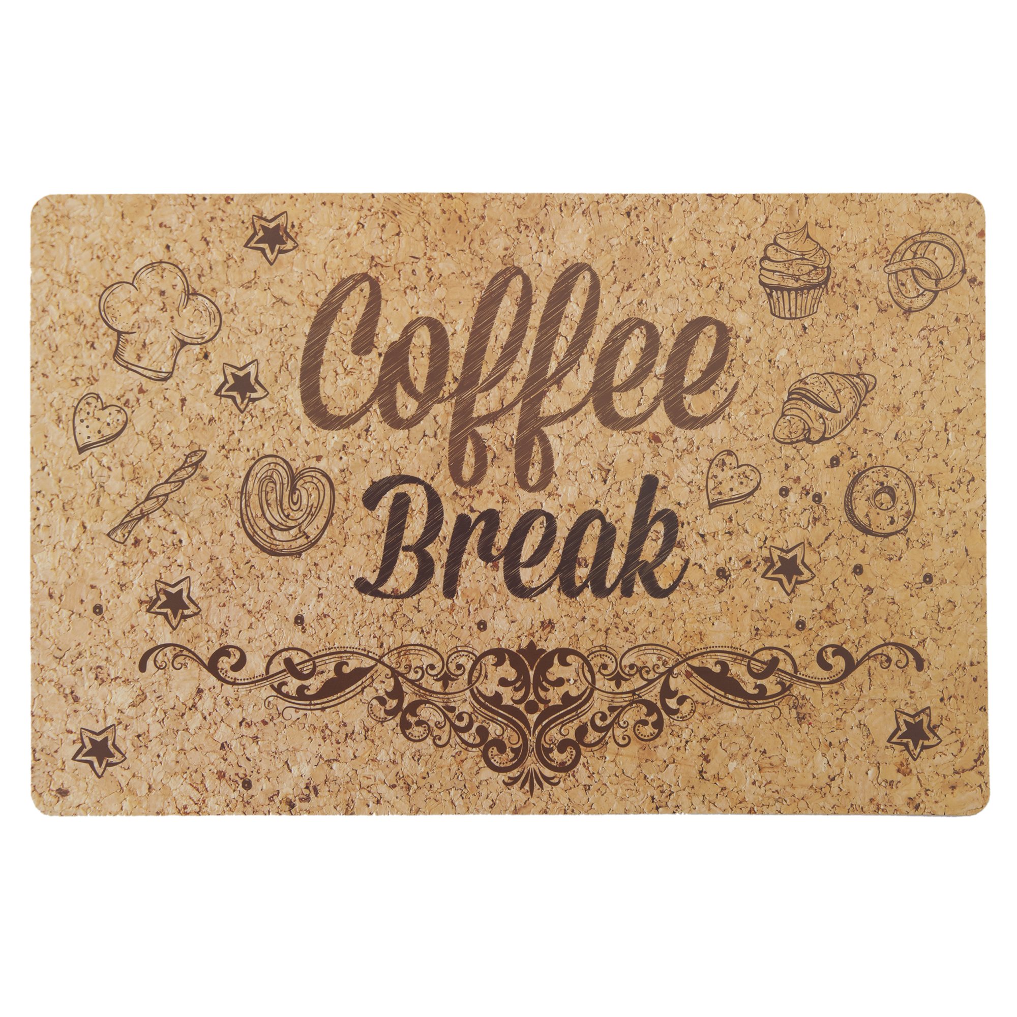 Салфетка сервировочная Coffee Break с пробковой подложкой 44x28.5 см