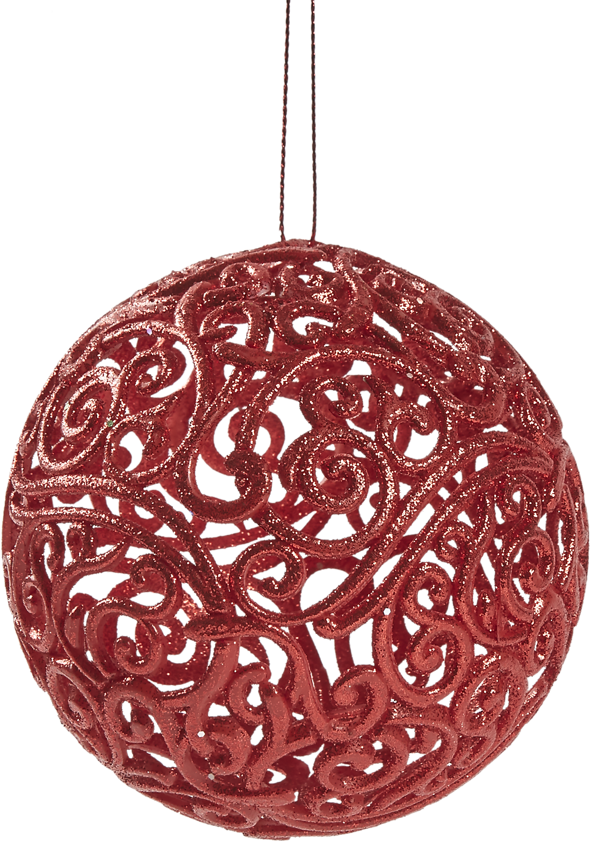 Изображение товара Шар ёлочный «Ажурный», 10 см, пластик, цвет красный матовый