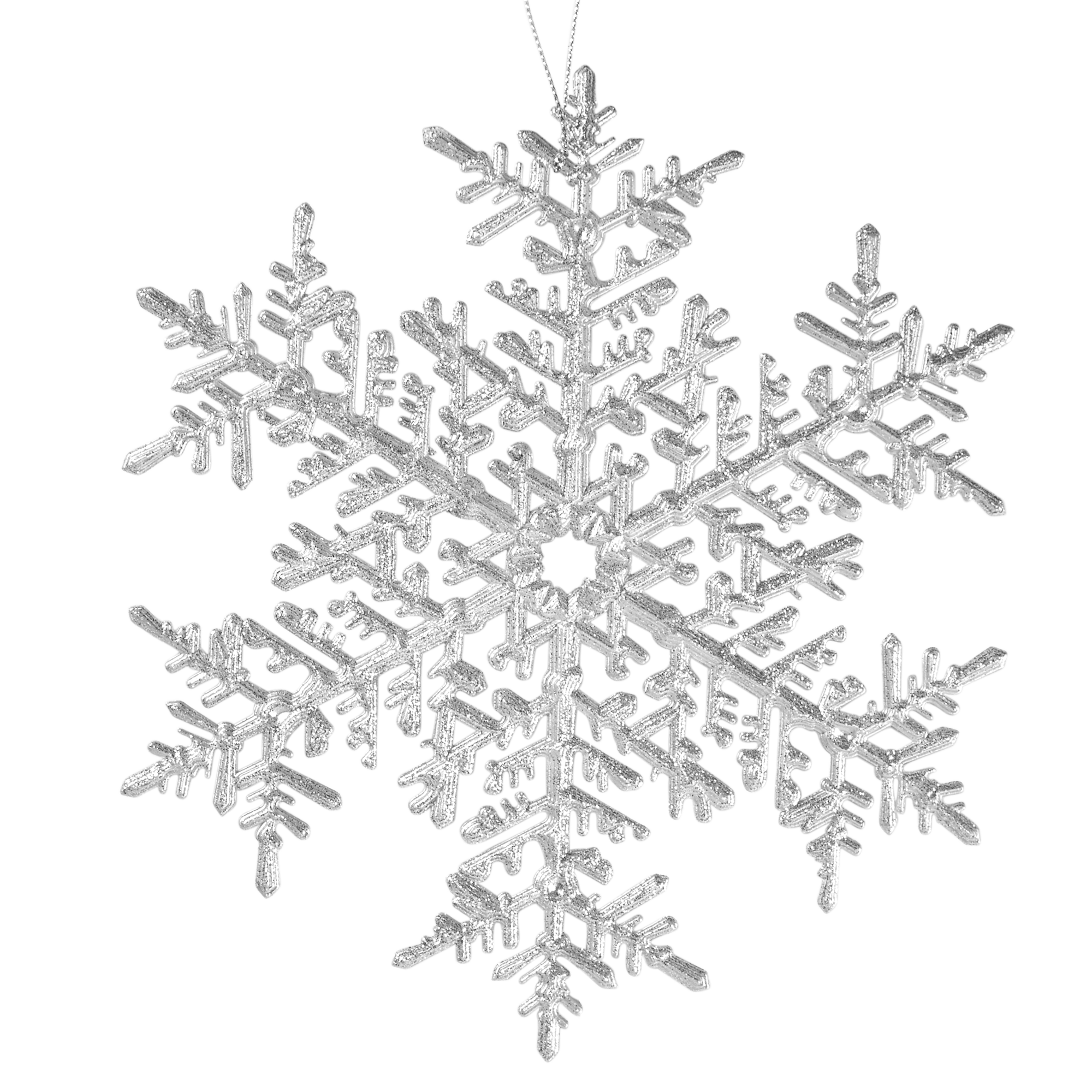 Изображение товара Украшение новогоднее «Снежинка большая», пластик, цвет серебро матовое