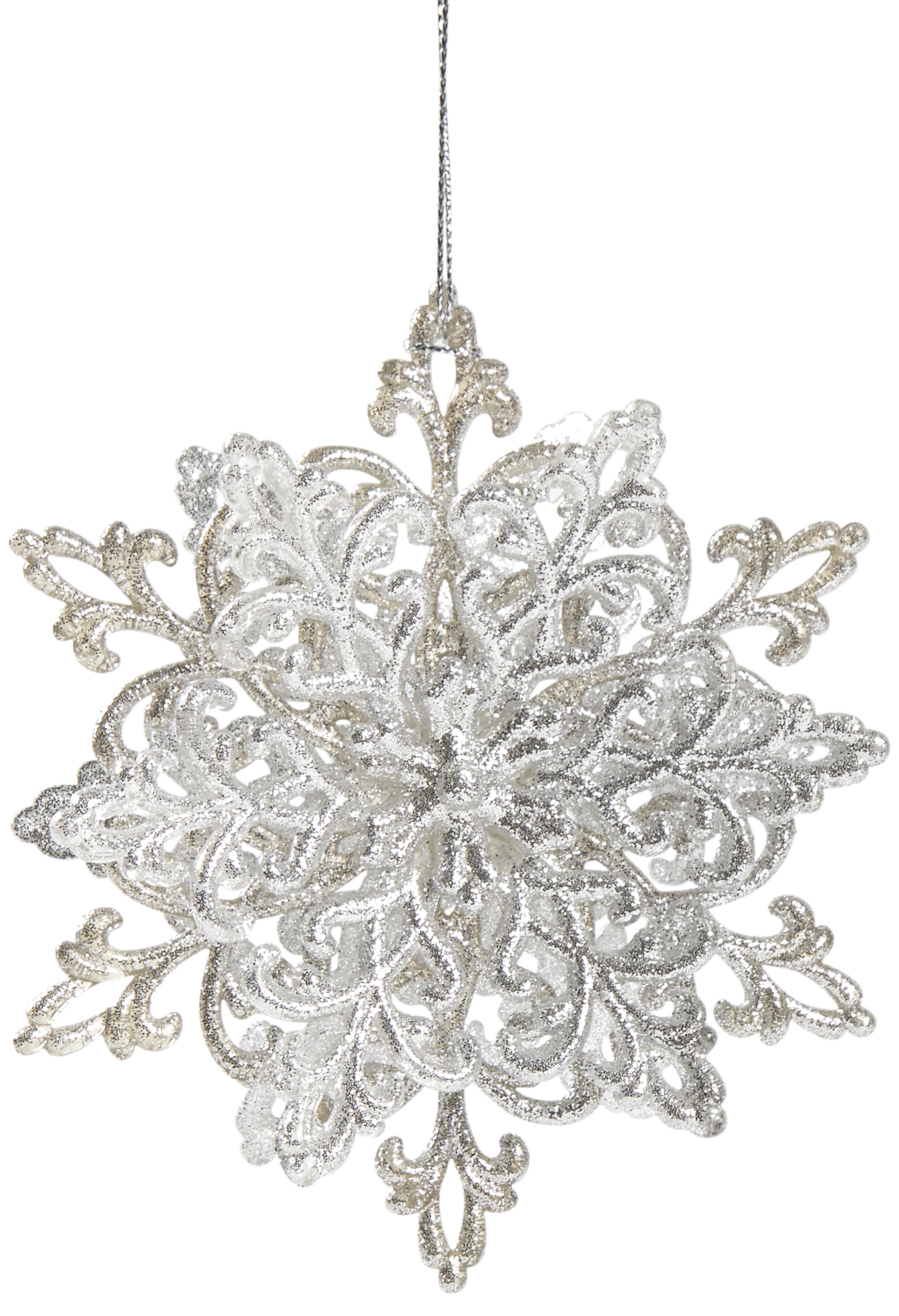 Изображение товара Украшение новогоднее «Снежинка Классика», 4 см, пластик, цвет серебро