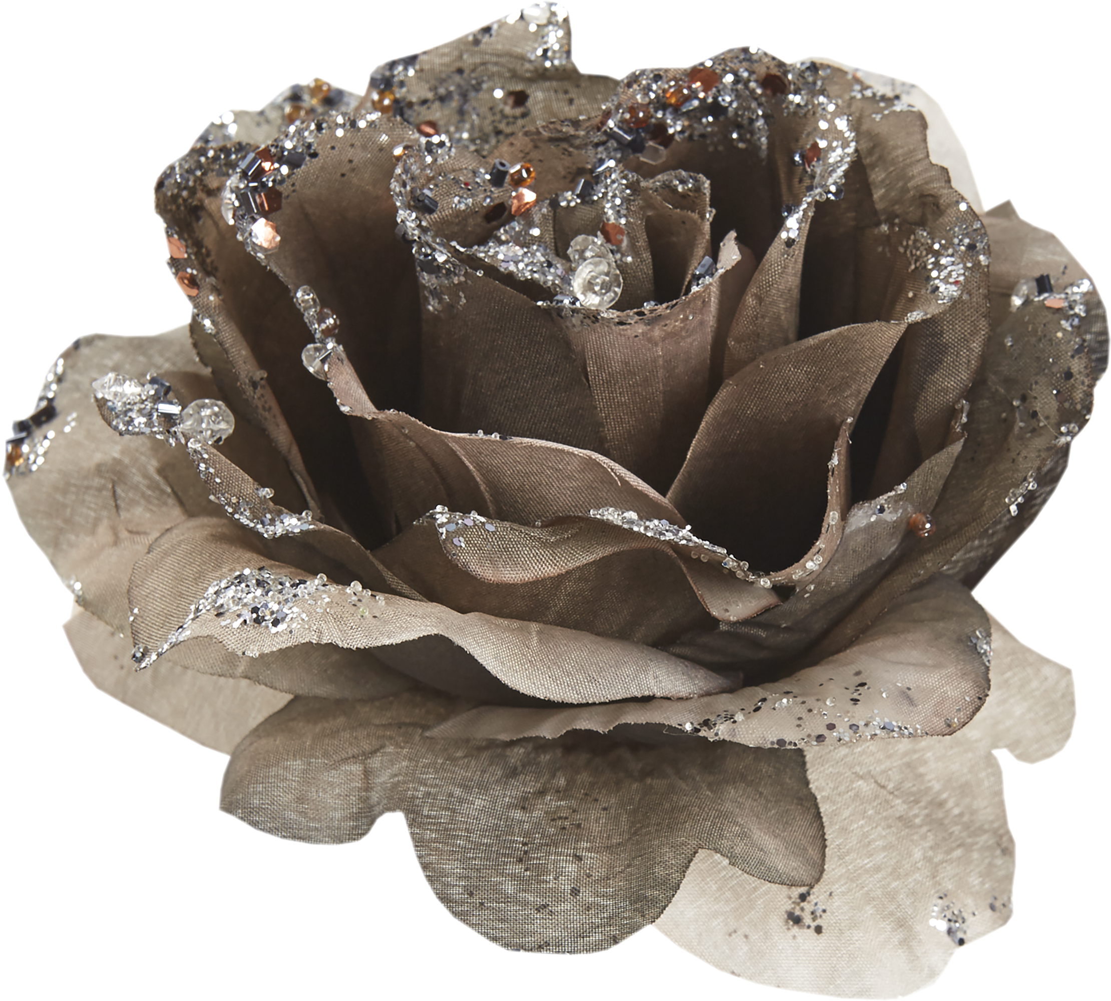 Изображение товара Новогоднее украшение Цветок с блёстками 8.5 см пластик