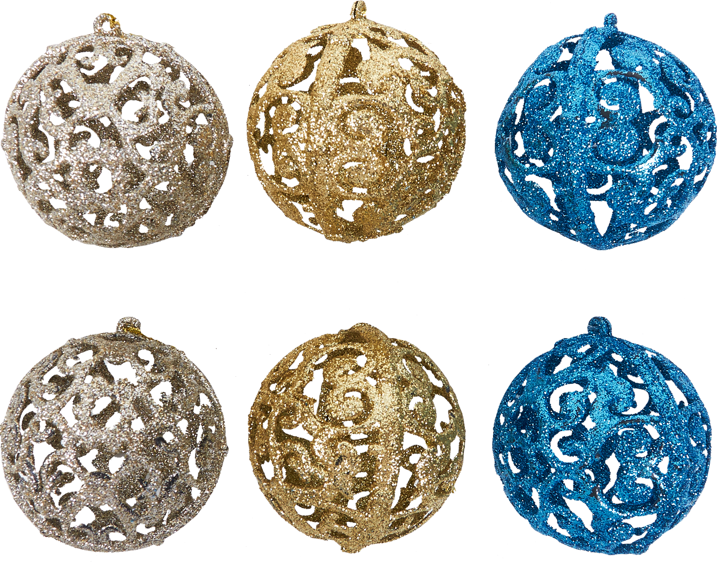 Изображение товара Набор ёлочных шаров Christmas 6 штук разноцветные стеклянные украшения