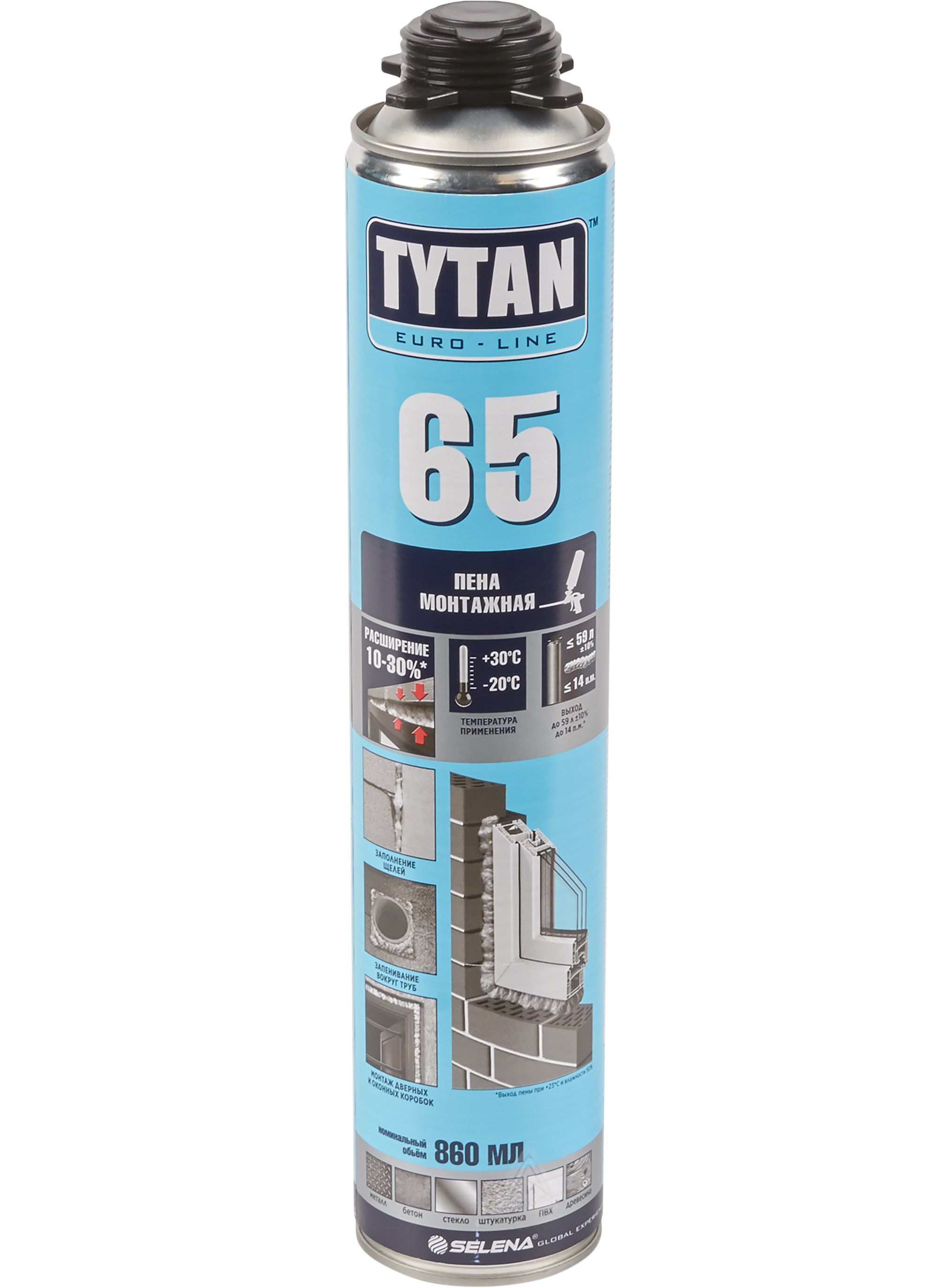 Изображение товара Пена монтажная пистолетная Tytan 65 860 мл Изображение товара Пена монтажная пистолетная Tytan 65 860 мл