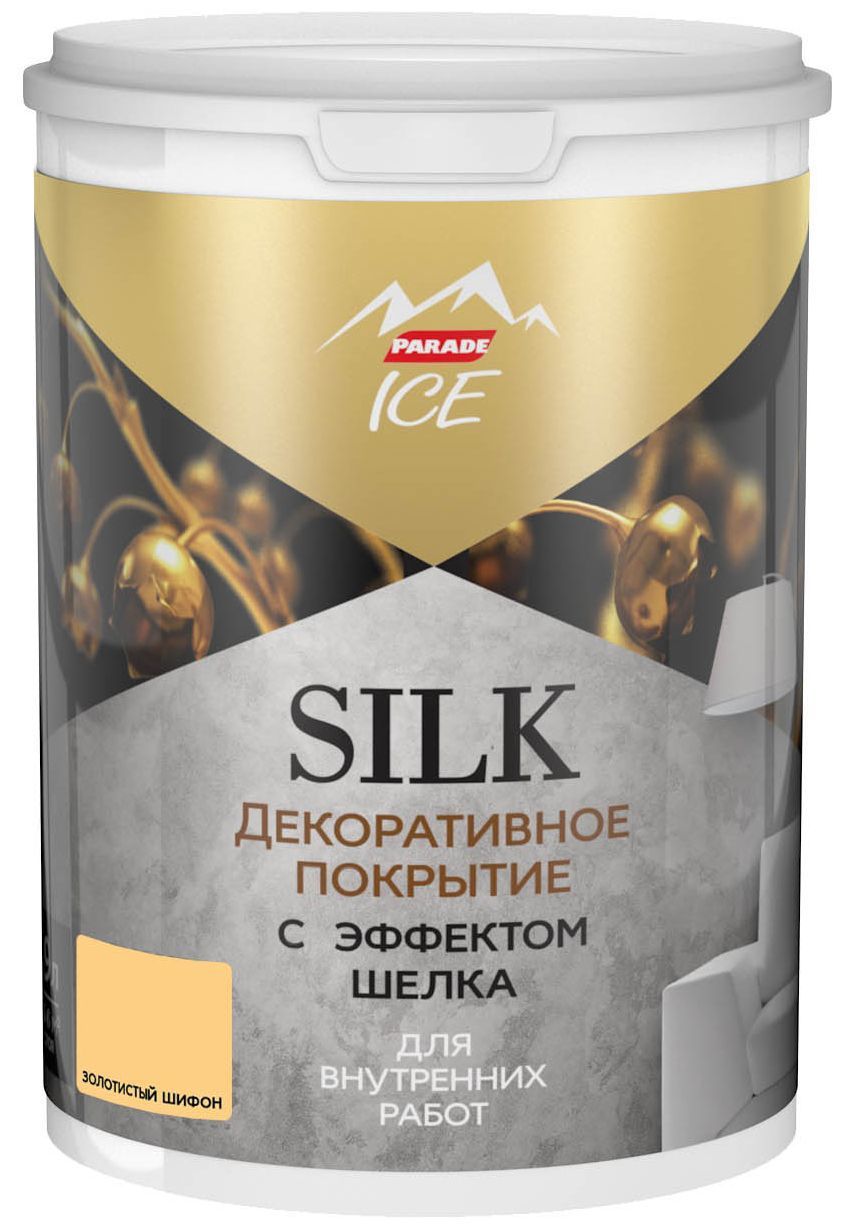 Изображение товара Декоративное покрытие Parade Ice Silk с эффектом шёлка 0.9 л цвет золотискый шифон