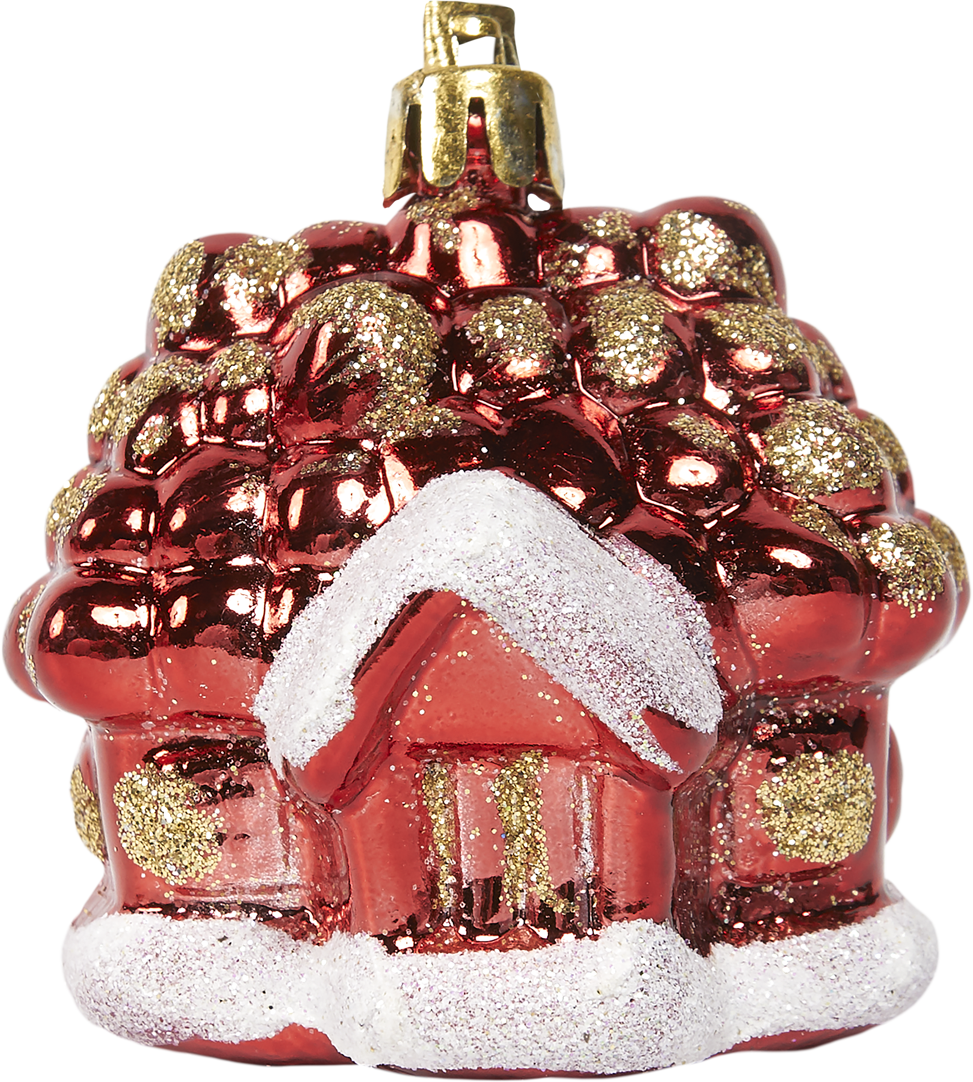 Изображение товара Набор ёлочных украшений «Домик красный», 6 см, 3 шт.