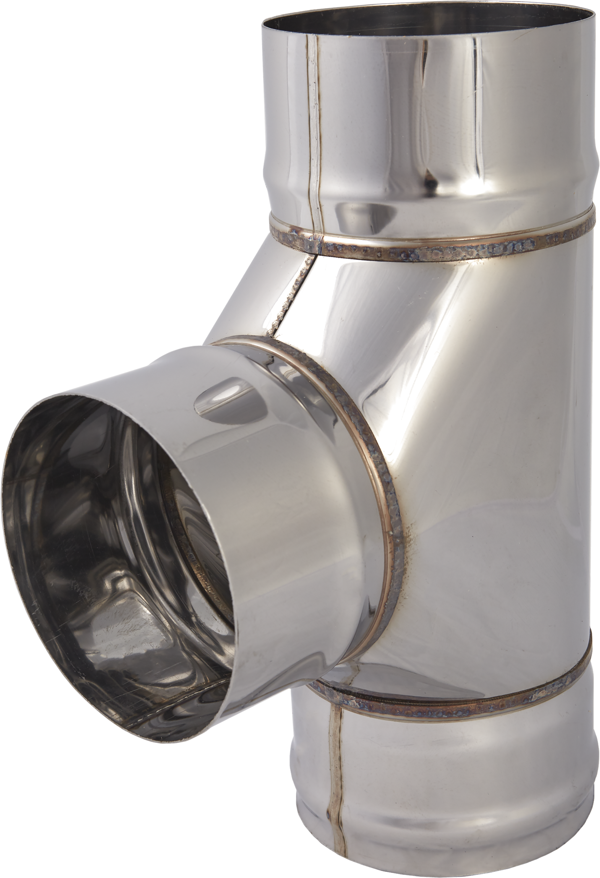 Изображение товара Тройник Corax 90 для дымохода из нержавеющей стали D120 мм 0.8 мм 12 лет гарантия