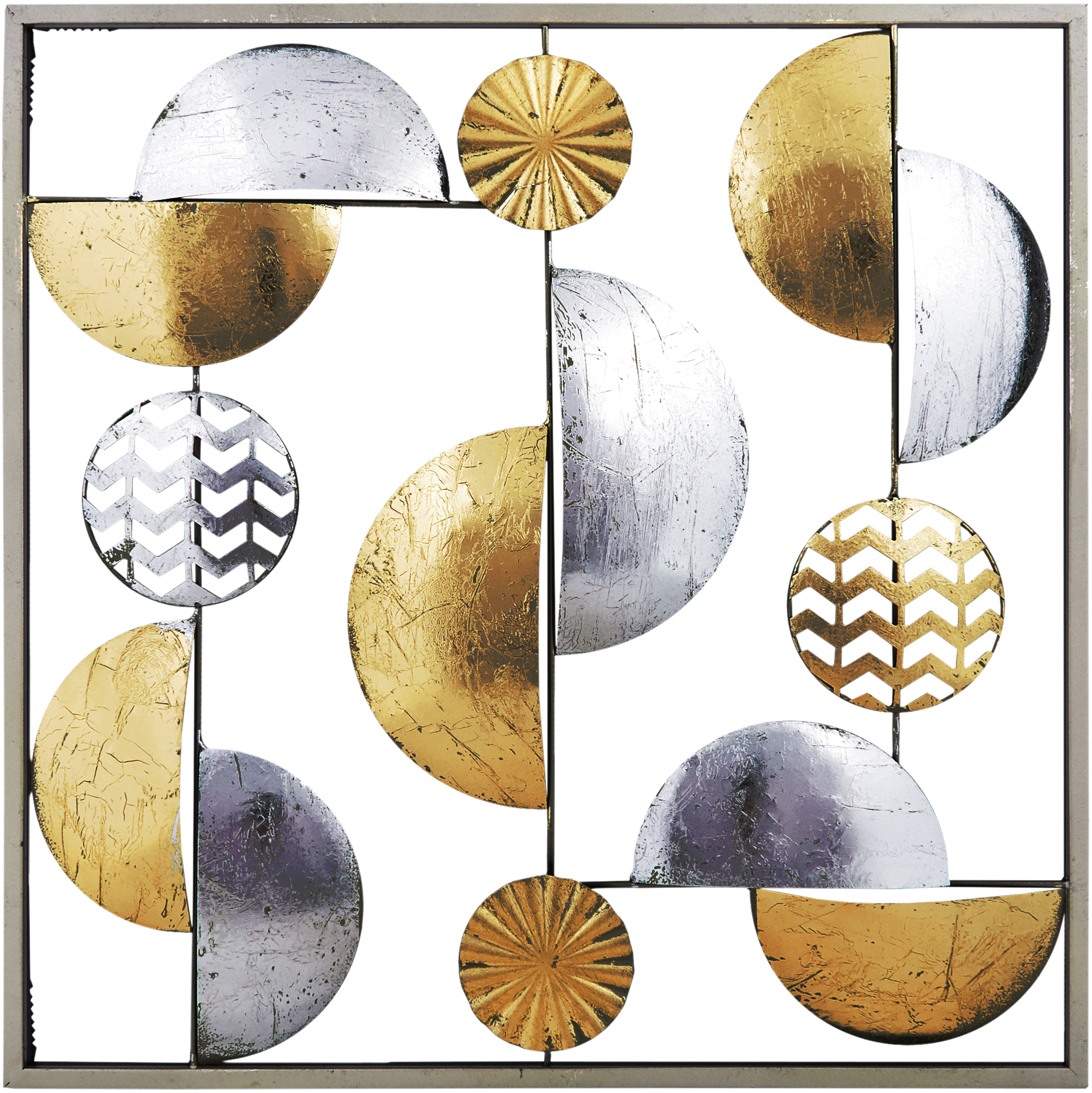 Изображение товара Украшение настенное, 50x50 см, металл, цвет золото/серебро