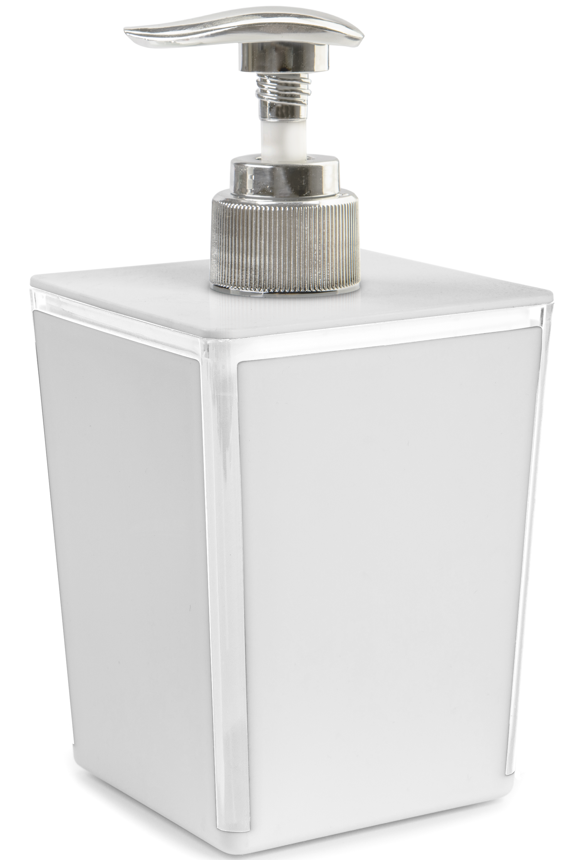 Изображение товара Дозатор для жидкого мыла Berossi Spacy белый пластиковый 0.566л современный дизайн