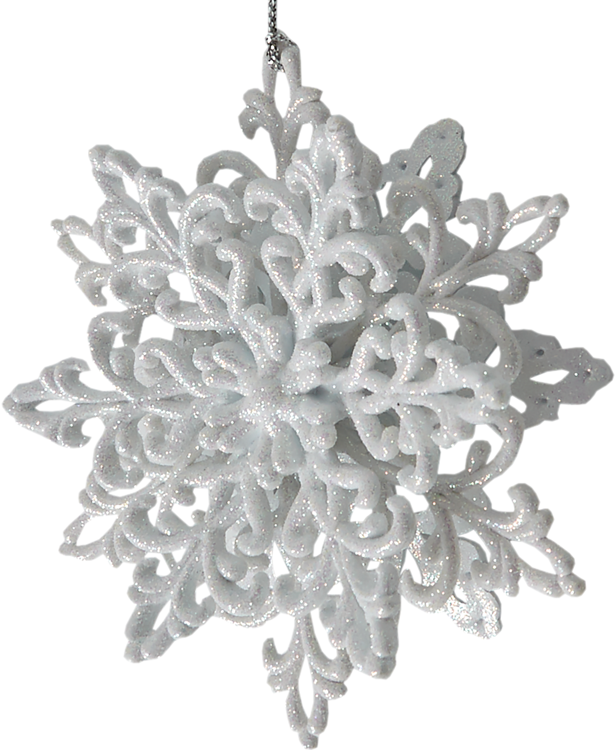 Изображение товара Новогоднее украшение снежинка классика 4 см пластиковое белое Украина