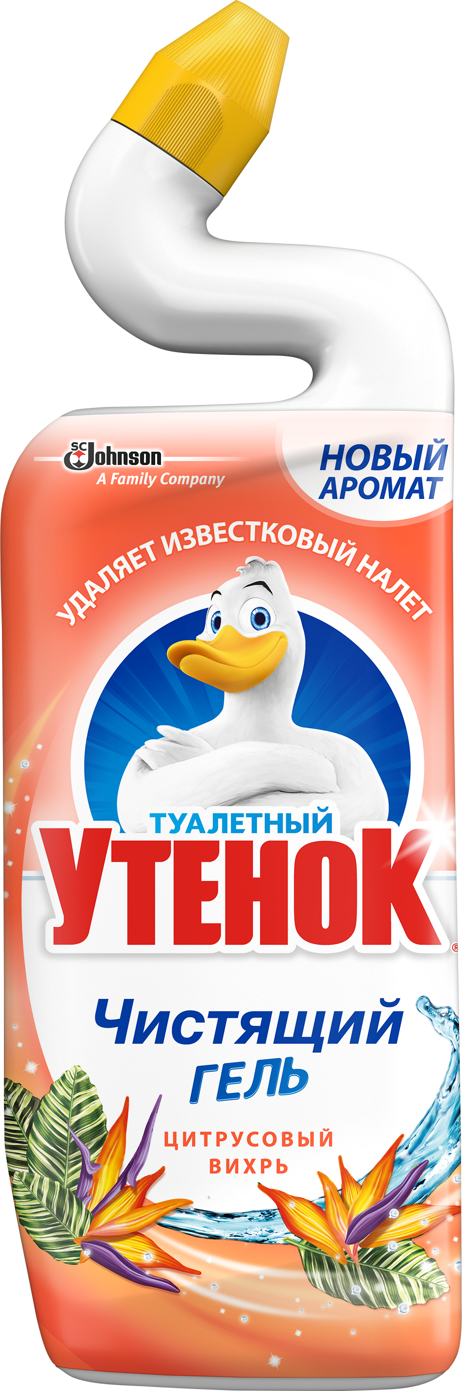 Изображение товара Чистящий гель для унитаза Туалетный утенок «Цитрусовый вихрь» 750 мл