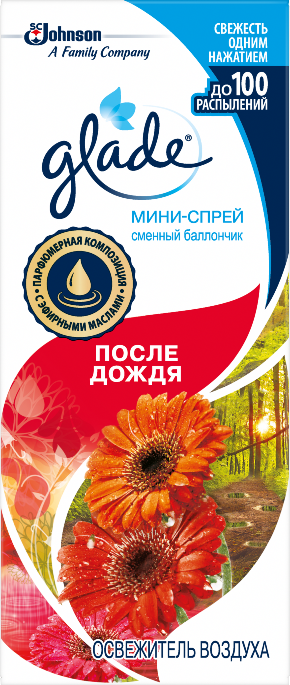 Изображение товара Мини-спрей Glade «После дождя» сменный блок