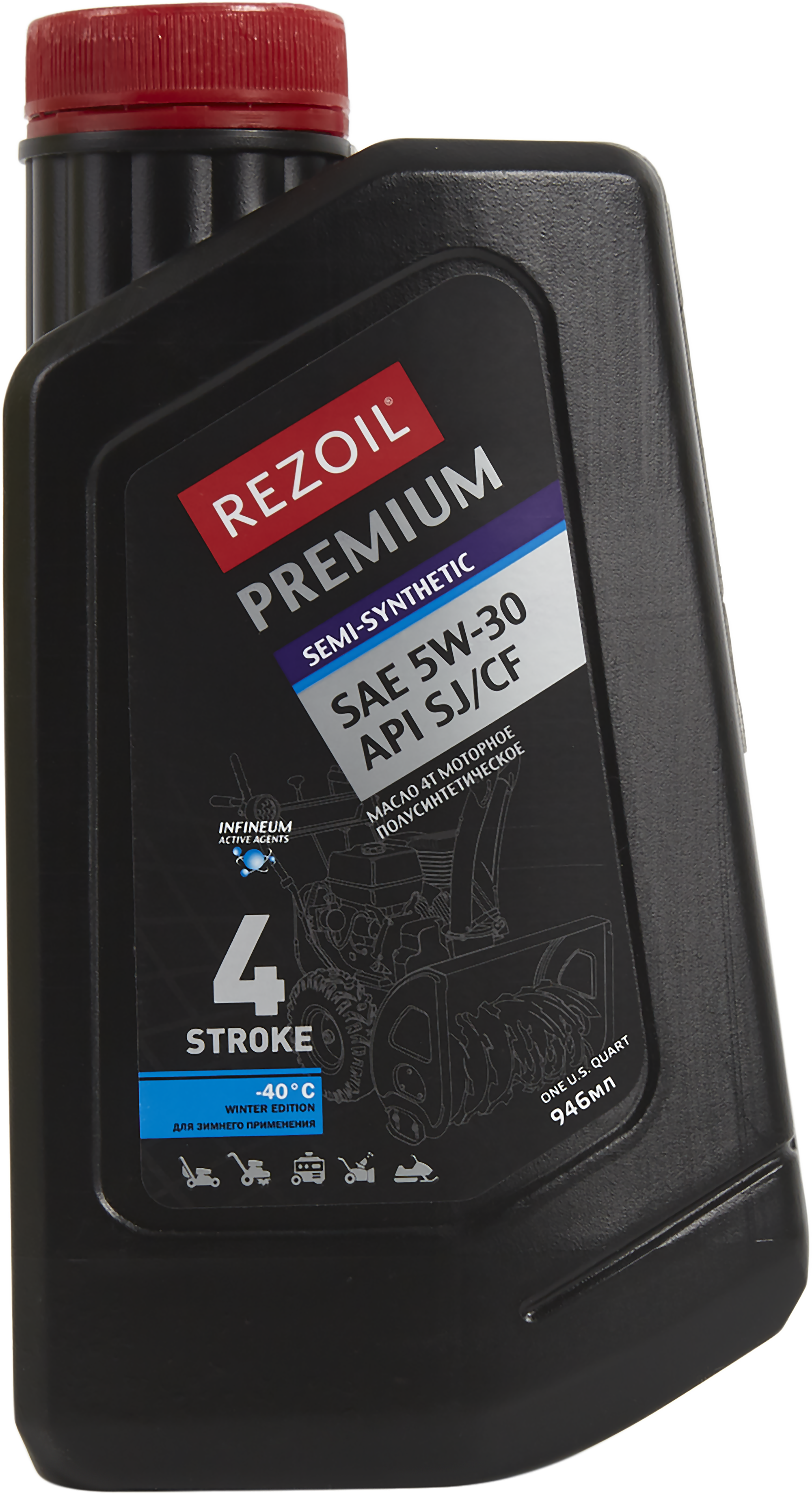 Изображение товара Масло моторное 4Т Rezoil Premium 5W-30 полусинтетическое 1л для 4-тактных двигателей