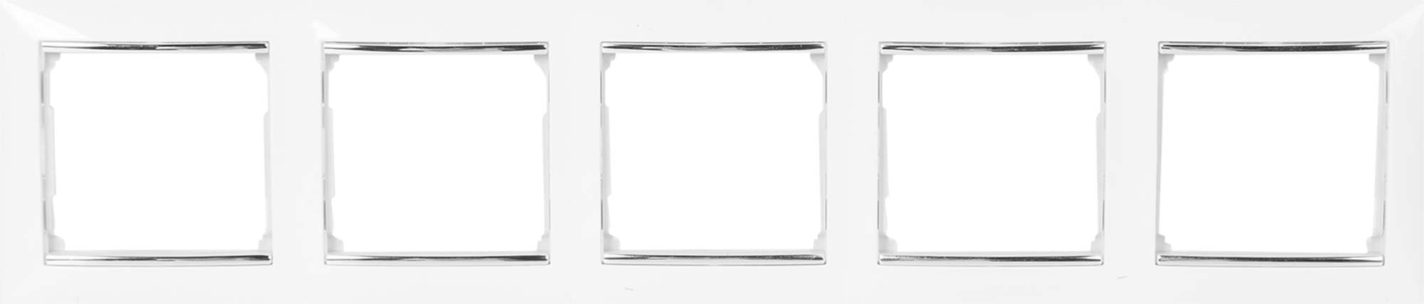 Рамка для розеток и выключателей Legrand Valena 5 постов, цвет белый/серый шёлк