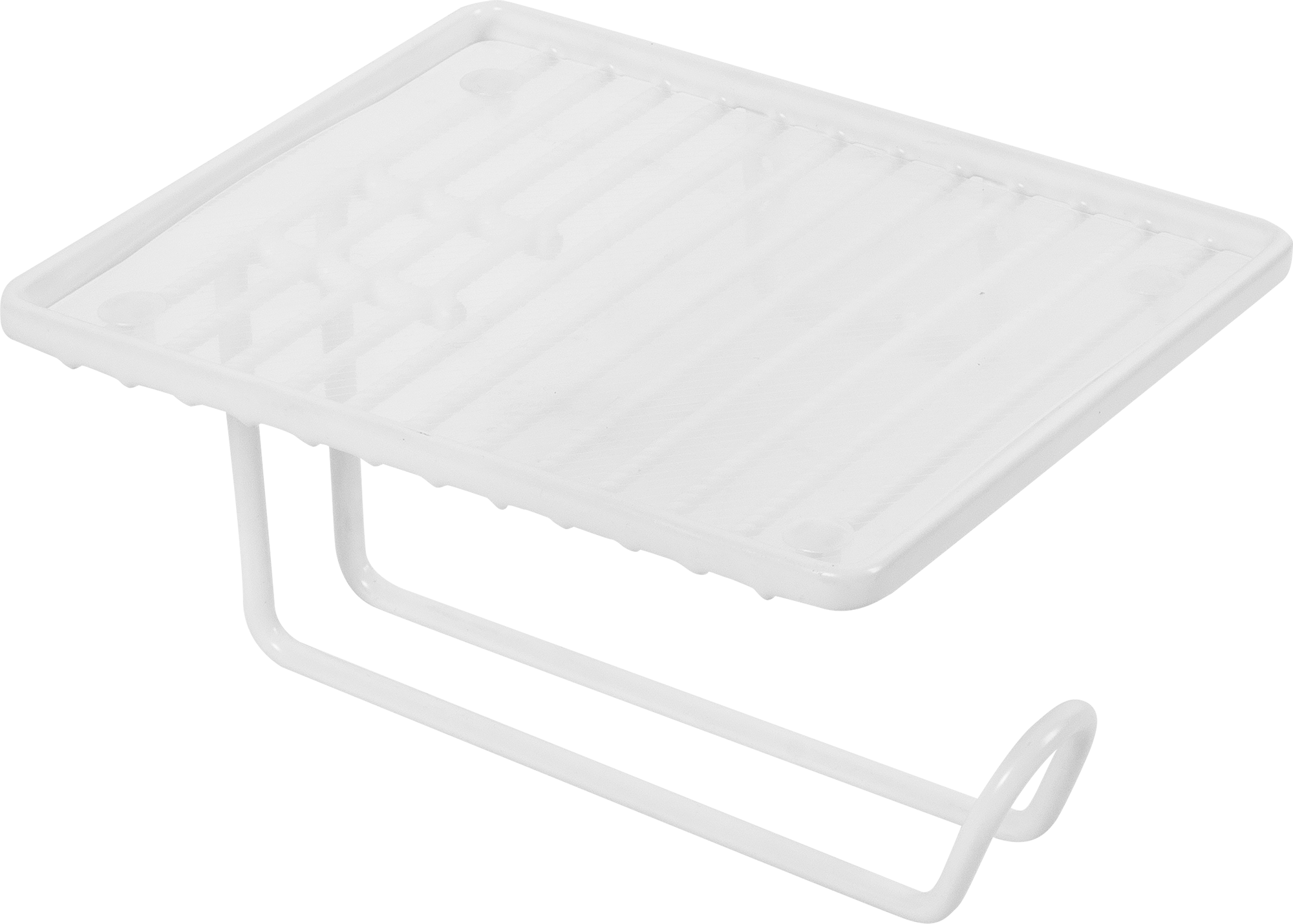 Изображение товара Держатель для туалетной бумаги Swensa Colors с полкой белый нержавеющая сталь