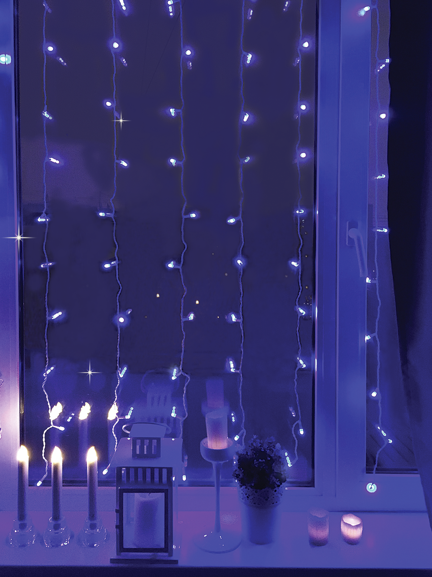 Изображение товара Электрогирлянда наружная «Занавес» 1.5x1.5 м 100 LED синий IP44