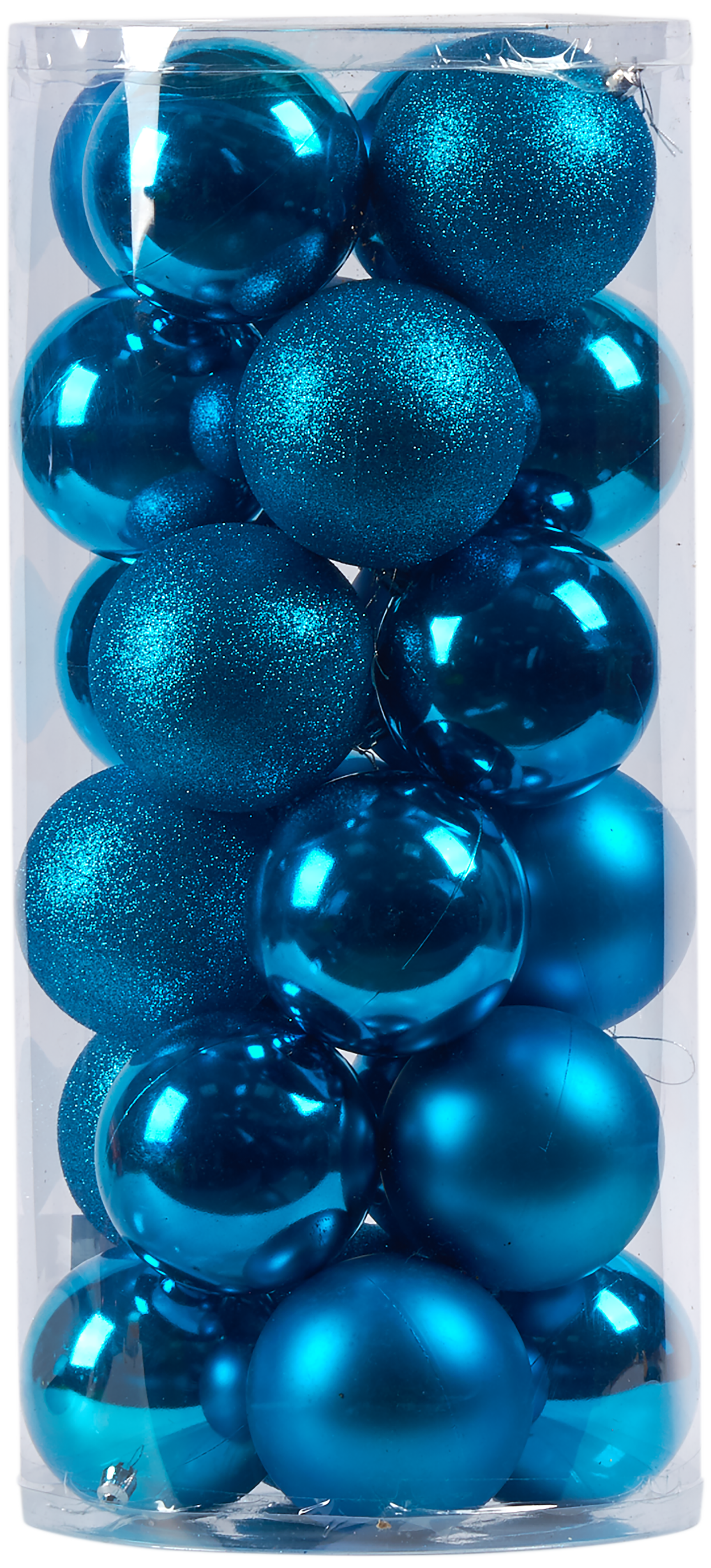 Изображение товара Набор ёлочных шаров 10 см цвет голубой, 24 шт.