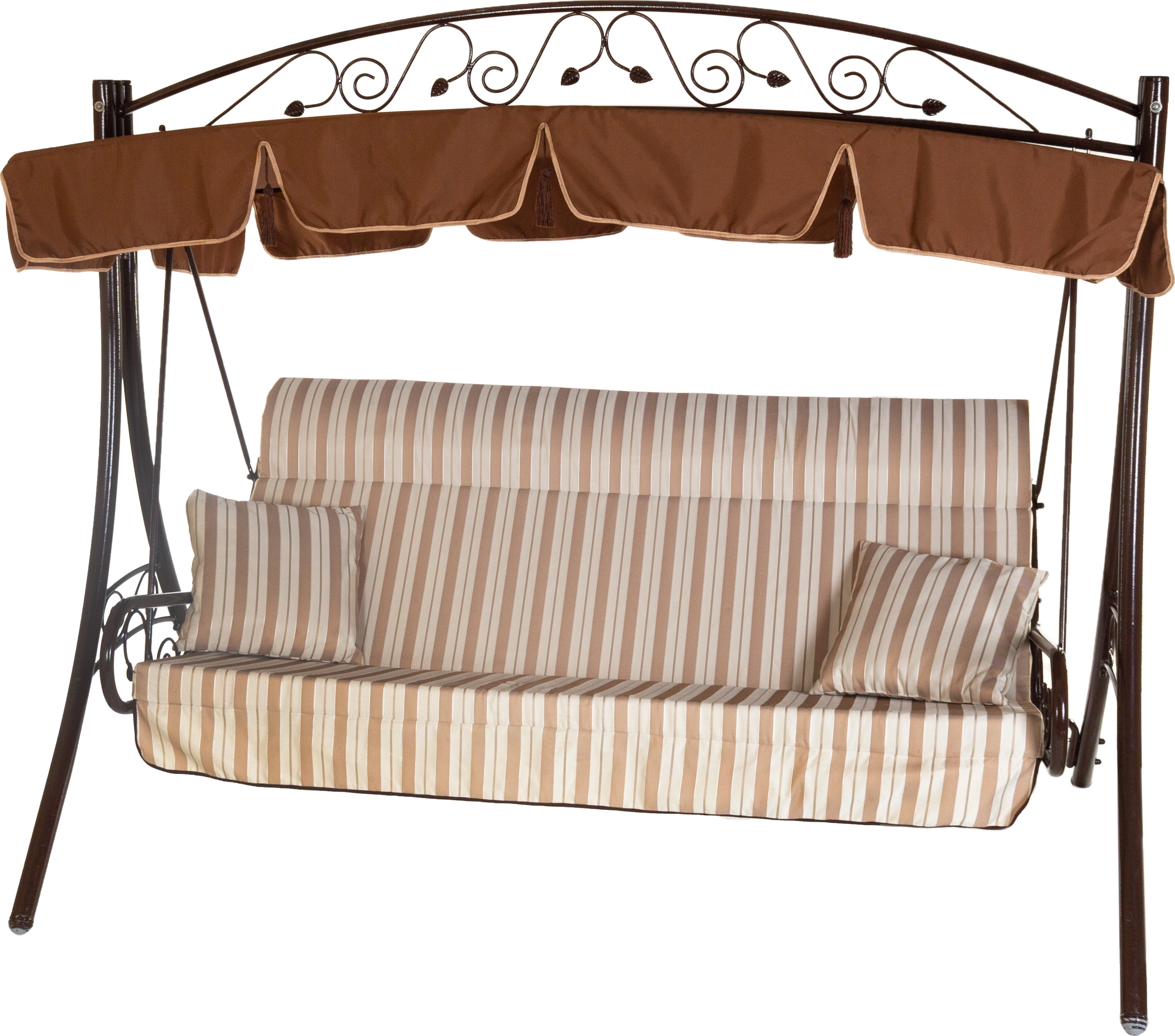 Изображение товара Качели садовые 3-х местные Элит с регулируемым козырьком и съемными чехлами