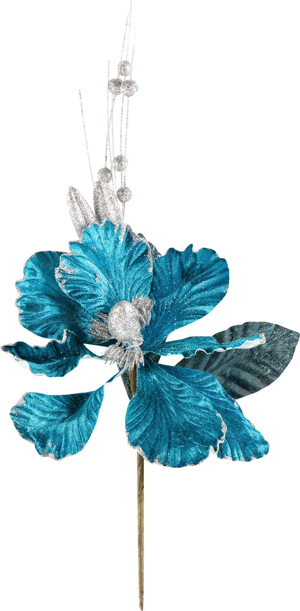 Изображение товара Украшение на спице «Цветок», 40 см, цвет бирюзовый