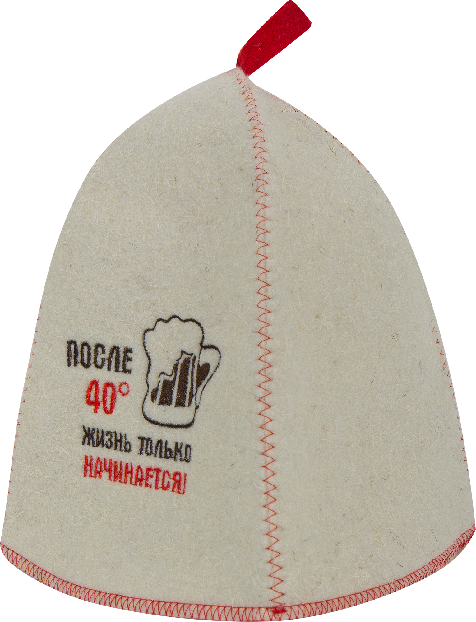 Изображение товара Шапка банная После 40 войлок белая для бани и сауны