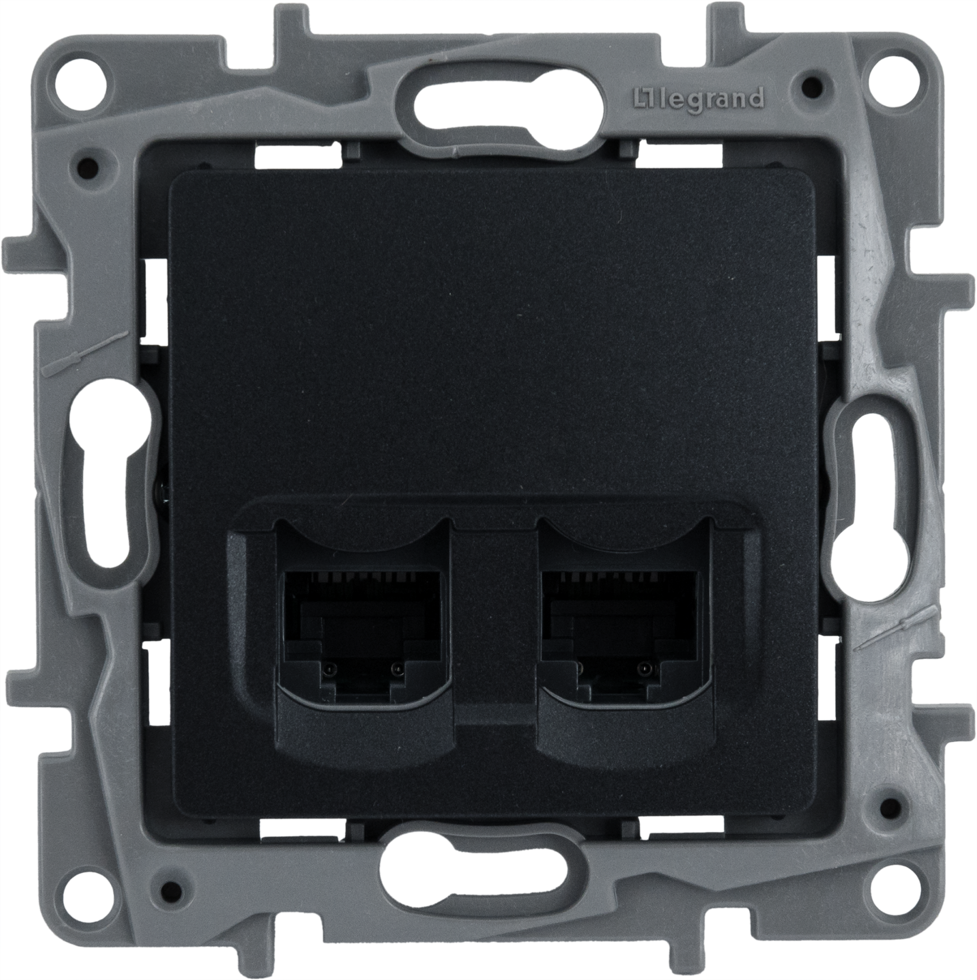 Изображение товара Розетка компьютерная двойная RJ45 категория 5e UTP - Legrand Etika - антрацит