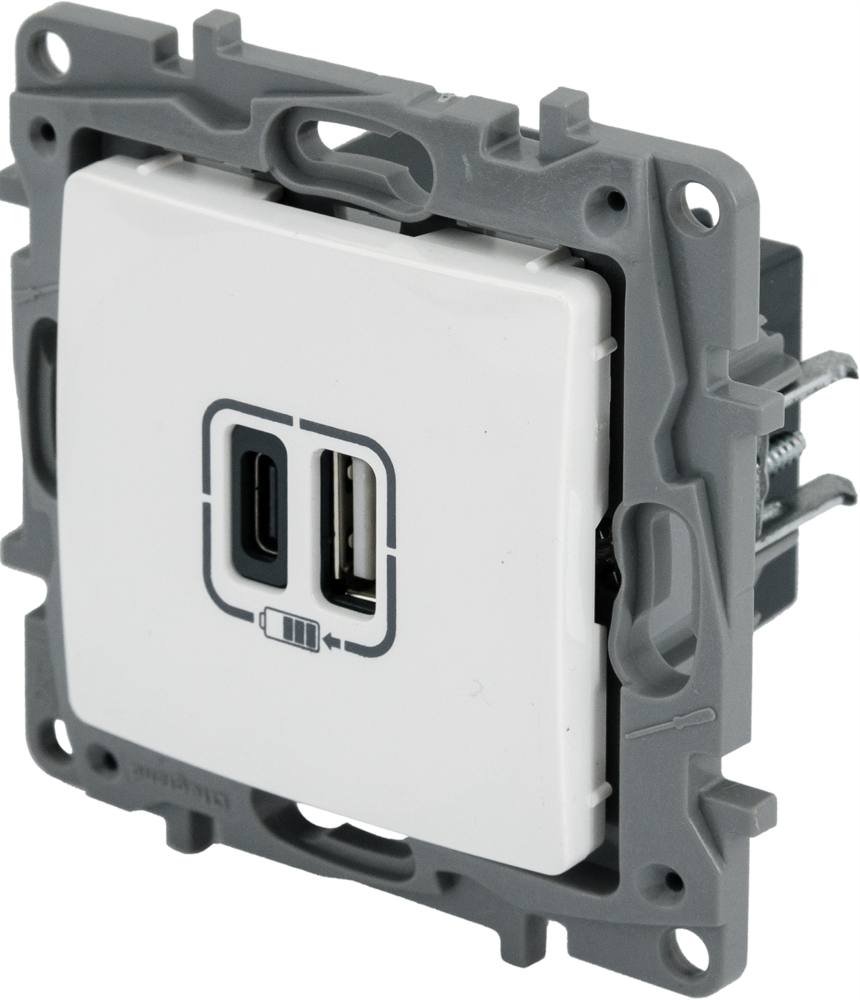 Зарядное устройство USB тип А / тип С - Legrand Etika - 3000мА 15Вт - белый - 1