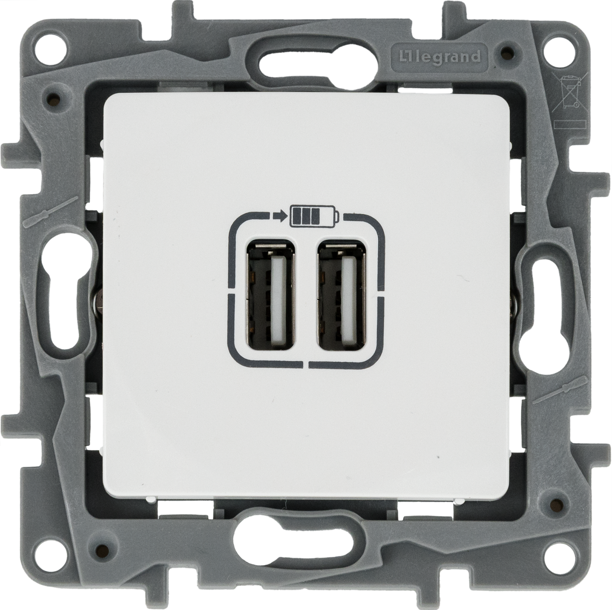 Изображение товара Зарядное устройство USB тип А Legrand Etika 3000мА 15Вт белый