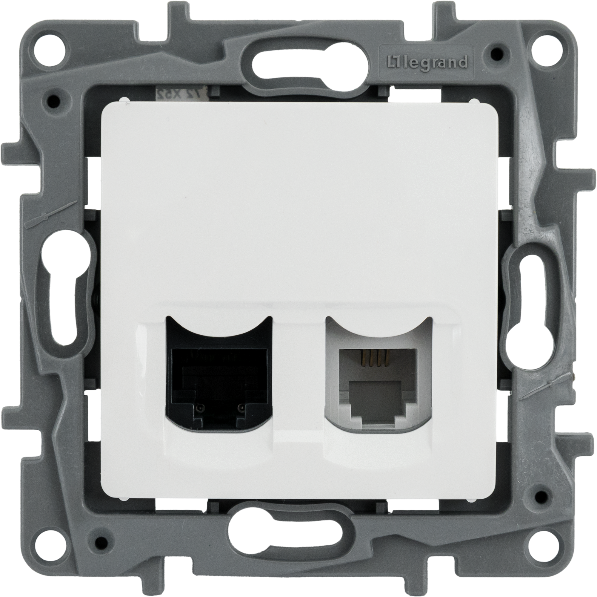 Изображение товара Розетка двойная RJ11+RJ45 категория 5e UTP - Legrand Etika - белый