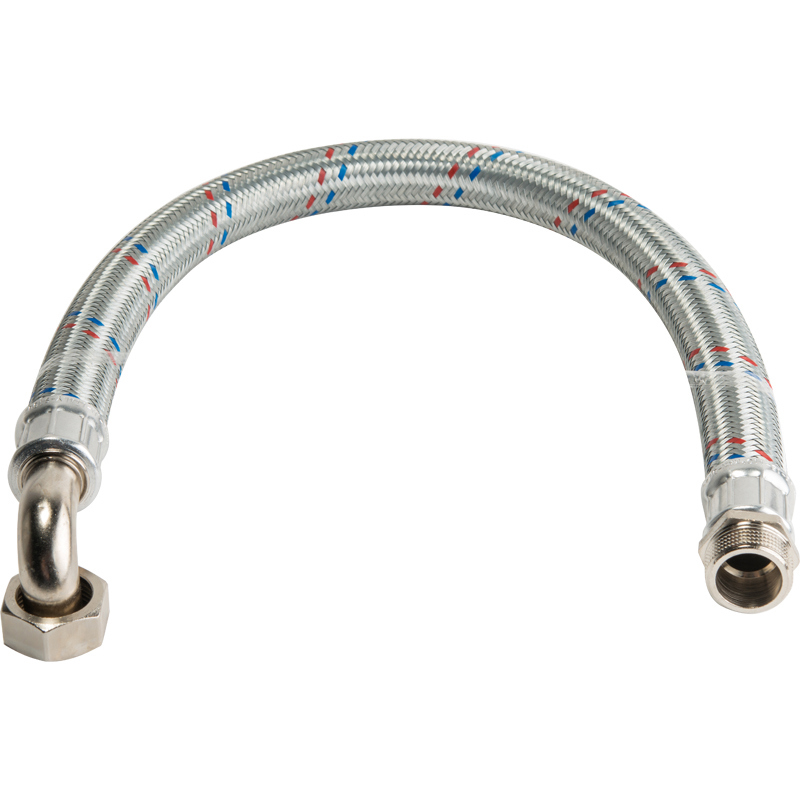 Изображение товара Гибкая угловая подводка для воды 60 см нержавеющая сталь BELAMOS