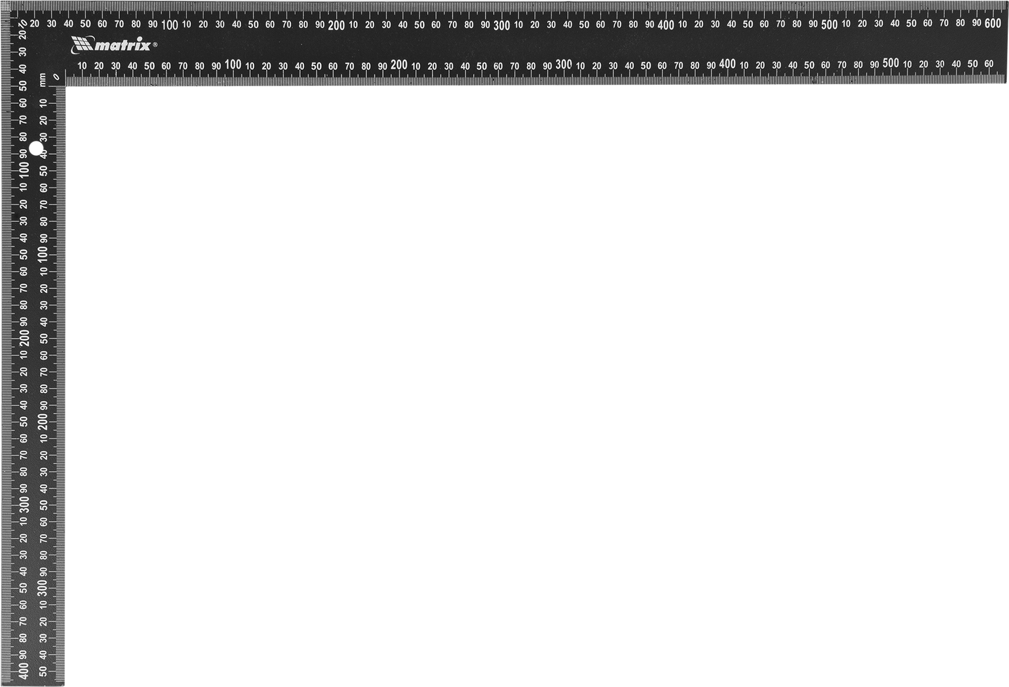 Изображение товара Угольник MATRIX 32371 600x400 мм — стальная столярная линейка 90°
