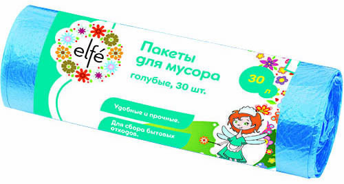 Изображение товара Пакеты для мусора 30 л, цвет голубой, 30 шт.