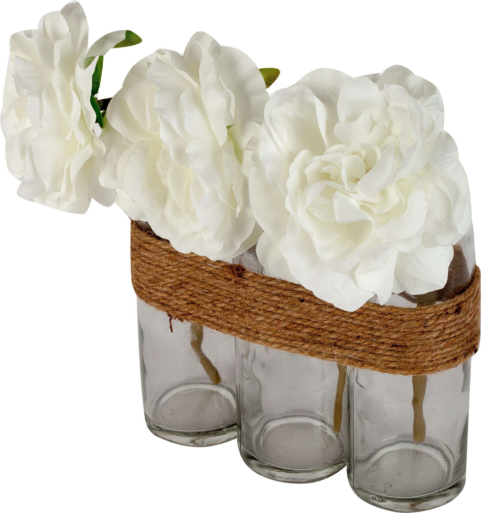 Изображение товара Декоративные бутылки с розами 23 см — стильный настольный декор