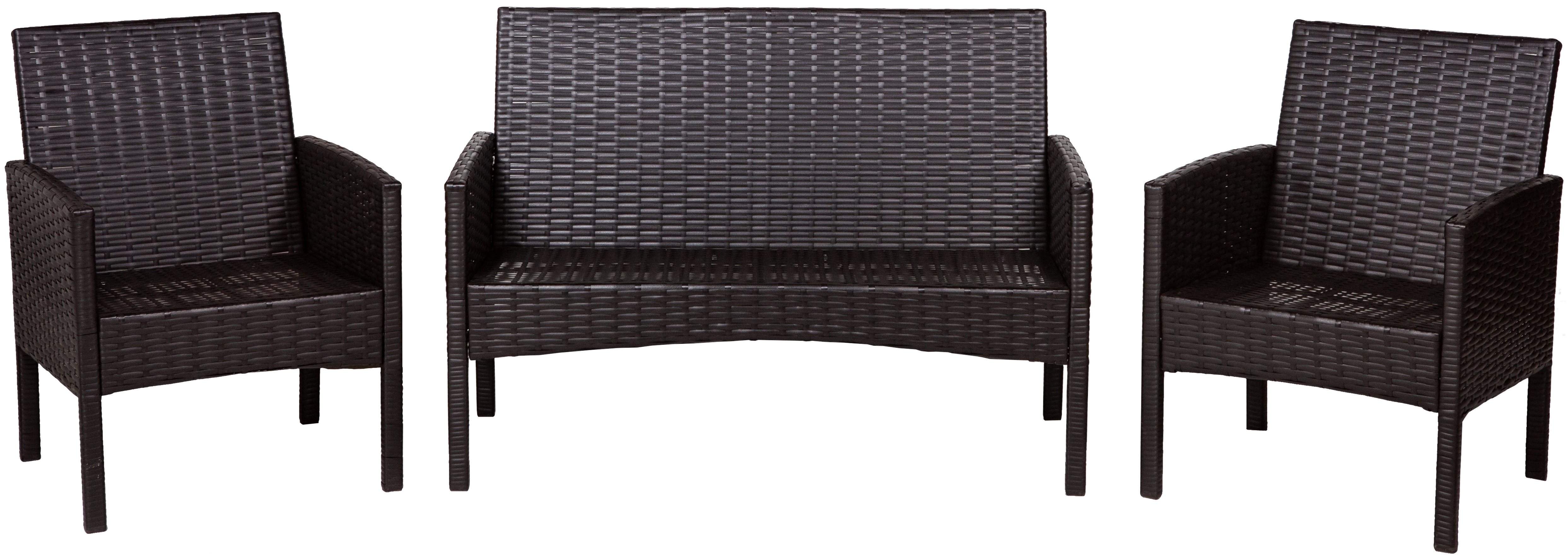 Изображение товара Набор садовой мебели Кения Лайт полиротанг коричневый диван и 2 кресла для отдыха