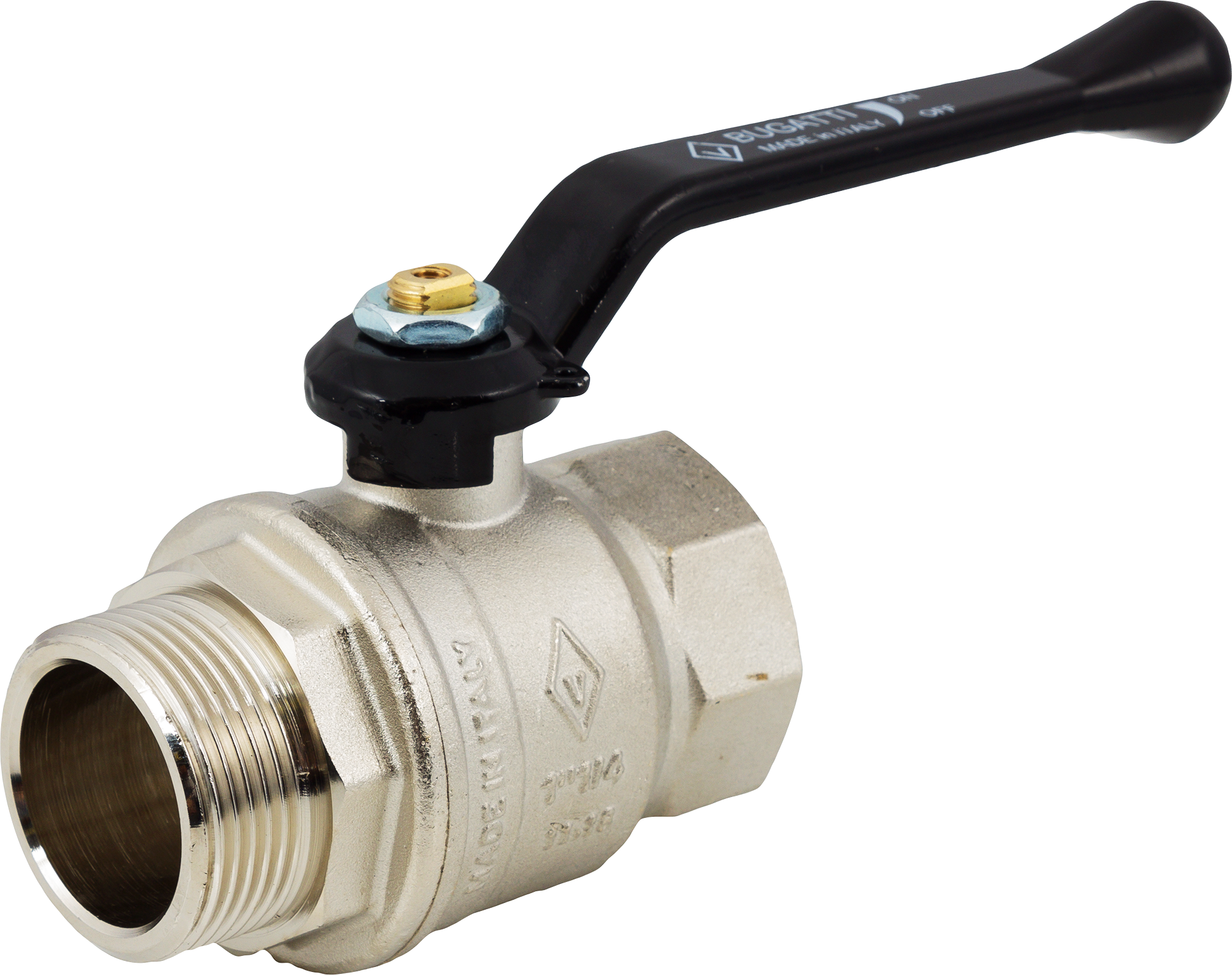 Изображение товара Кран шаровой Bugatti New Jersey 1 1/4" латунь ручка рычаг Italia