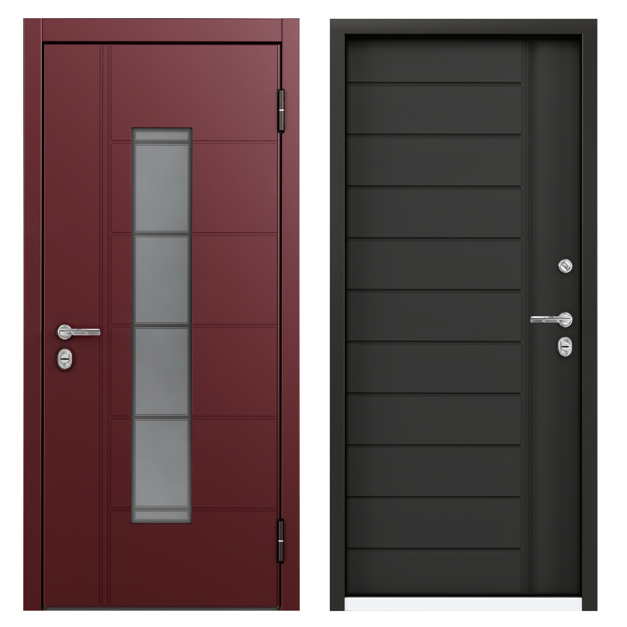 Изображение товара Дверь металлическая Термо РР Стекло, 950 мм, правая, цвет серый