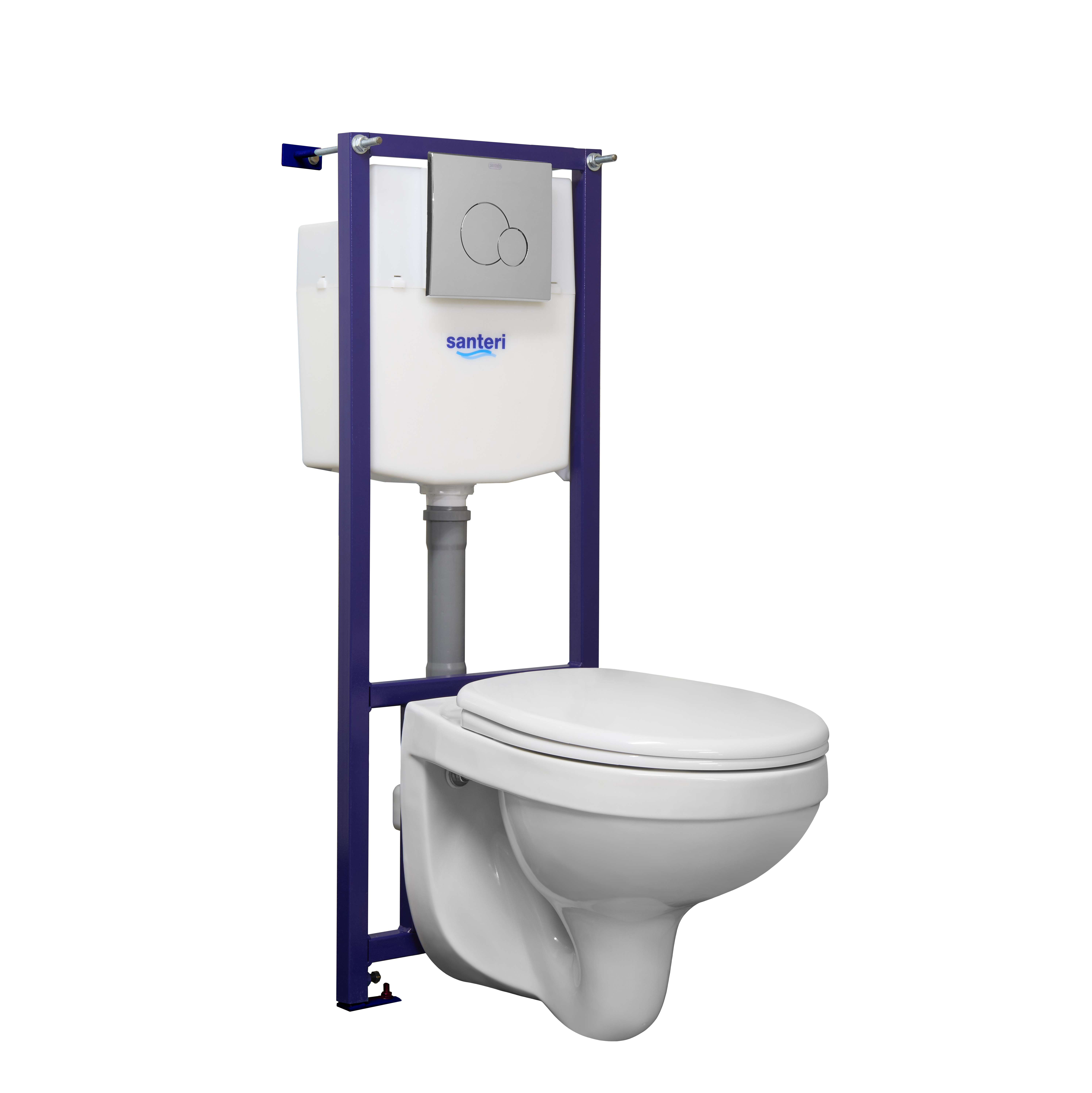 Изображение товара Комплект инсталляция и унитаз  ПЭК «Альфа» с кнопкой двойного слива