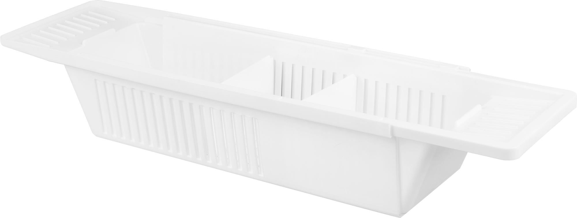 Изображение товара Полка для ванной Berossi раздвижная белая пластиковая с перегородками